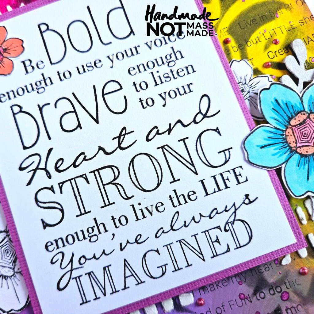 "Bold & Brave", inspirational, blank greeting card