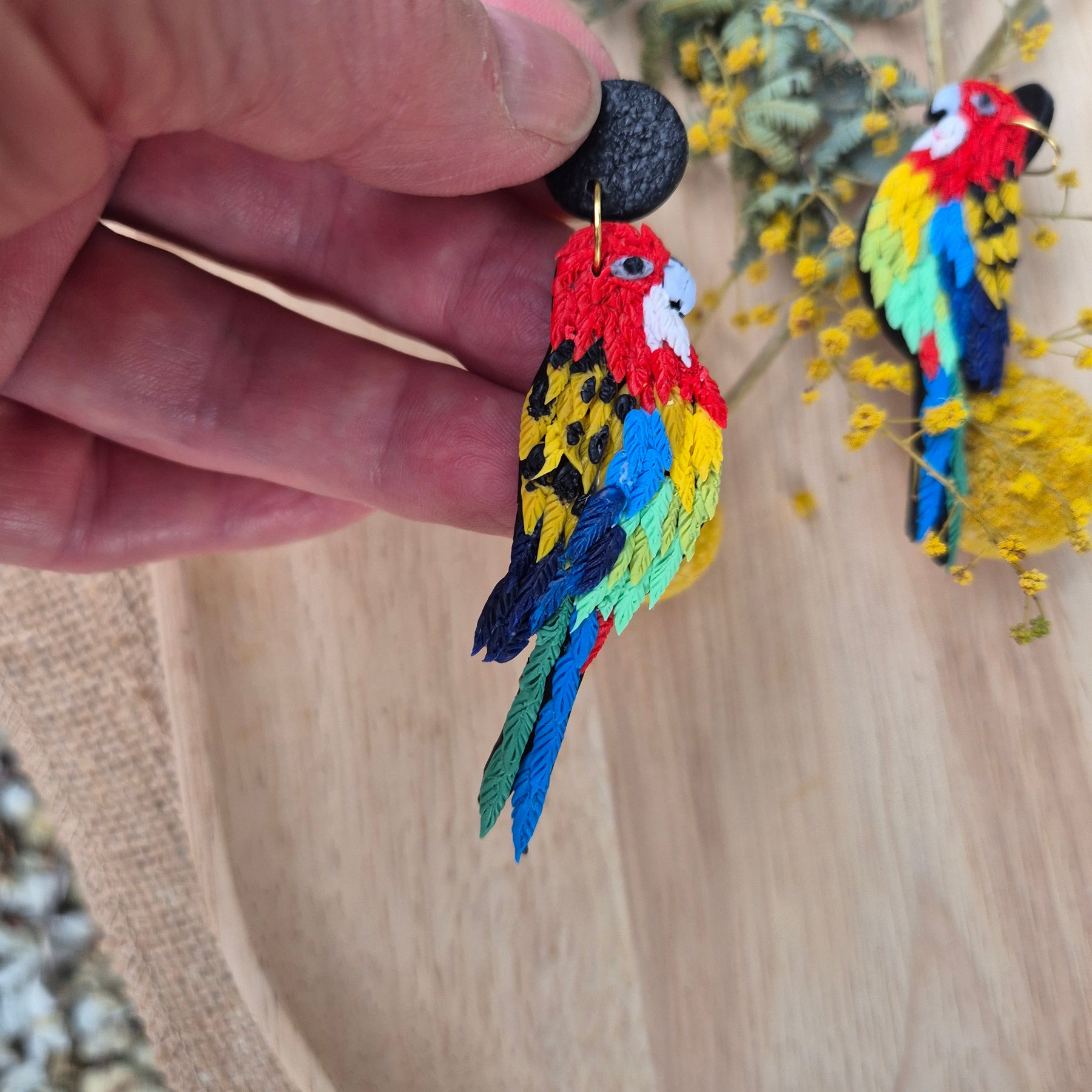 Eastern Rosella Dangle Earrings