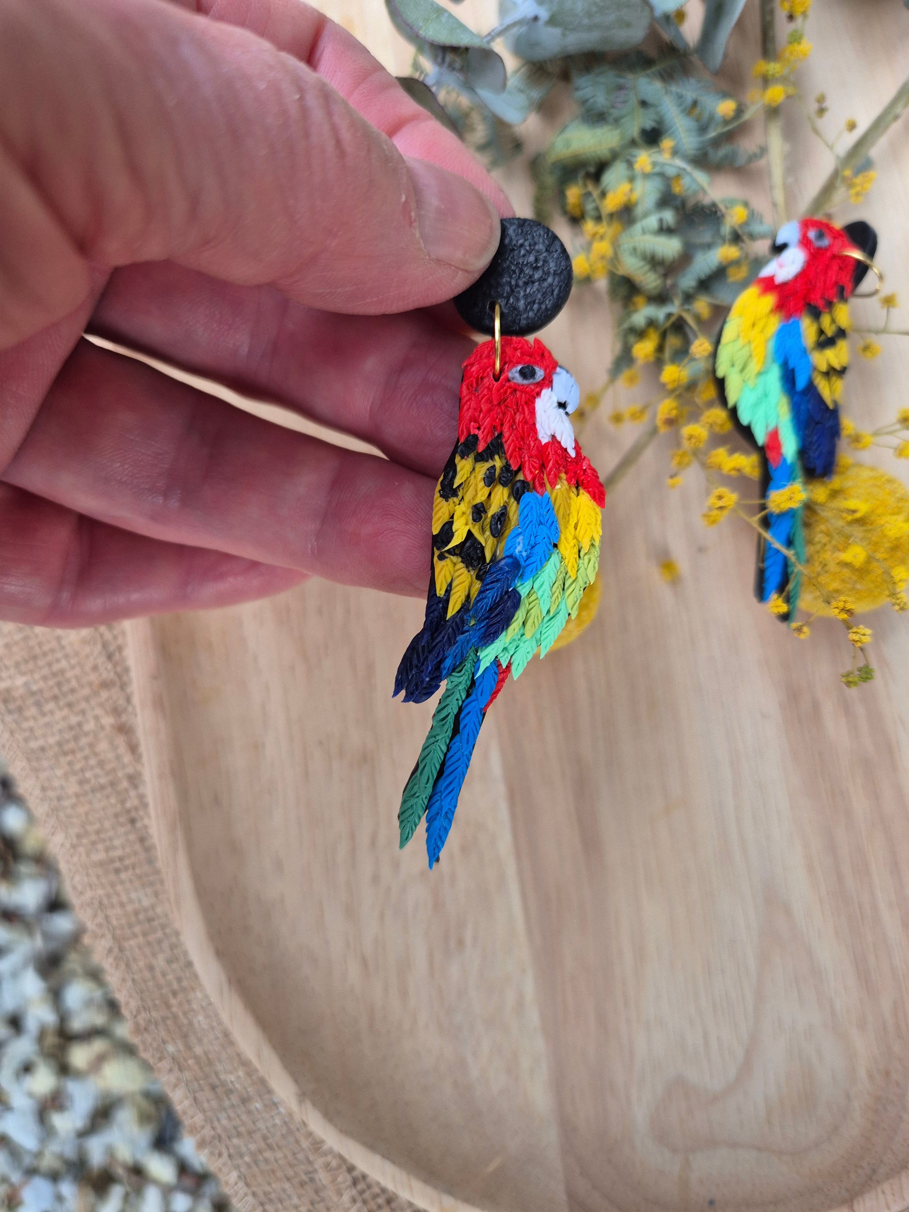 Eastern Rosella Dangle Earrings