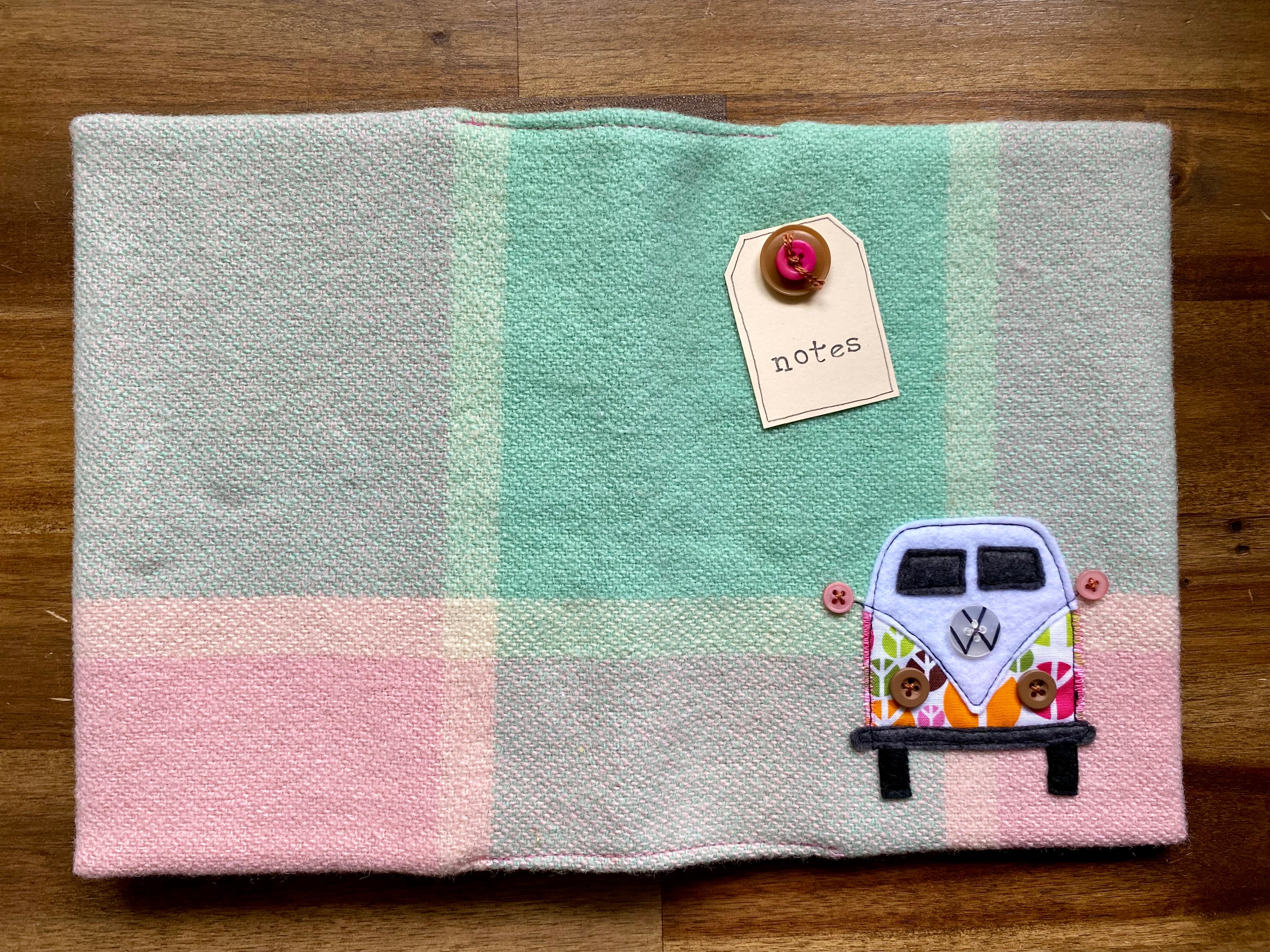 A5 Upcycled Notebook Kombi - Pink/green