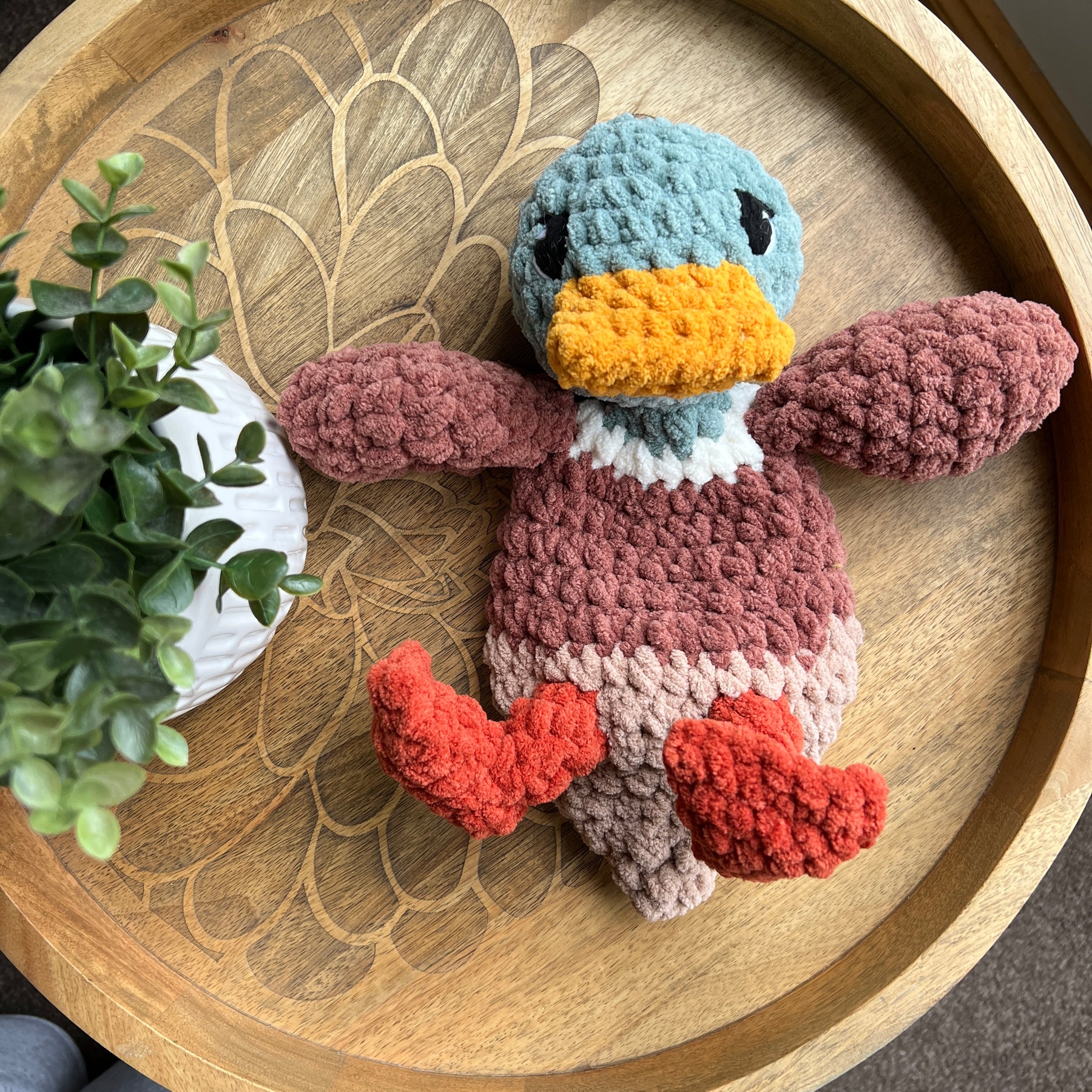 Handmade Modern crochet Della Duck Lovey MADE TO ORDER