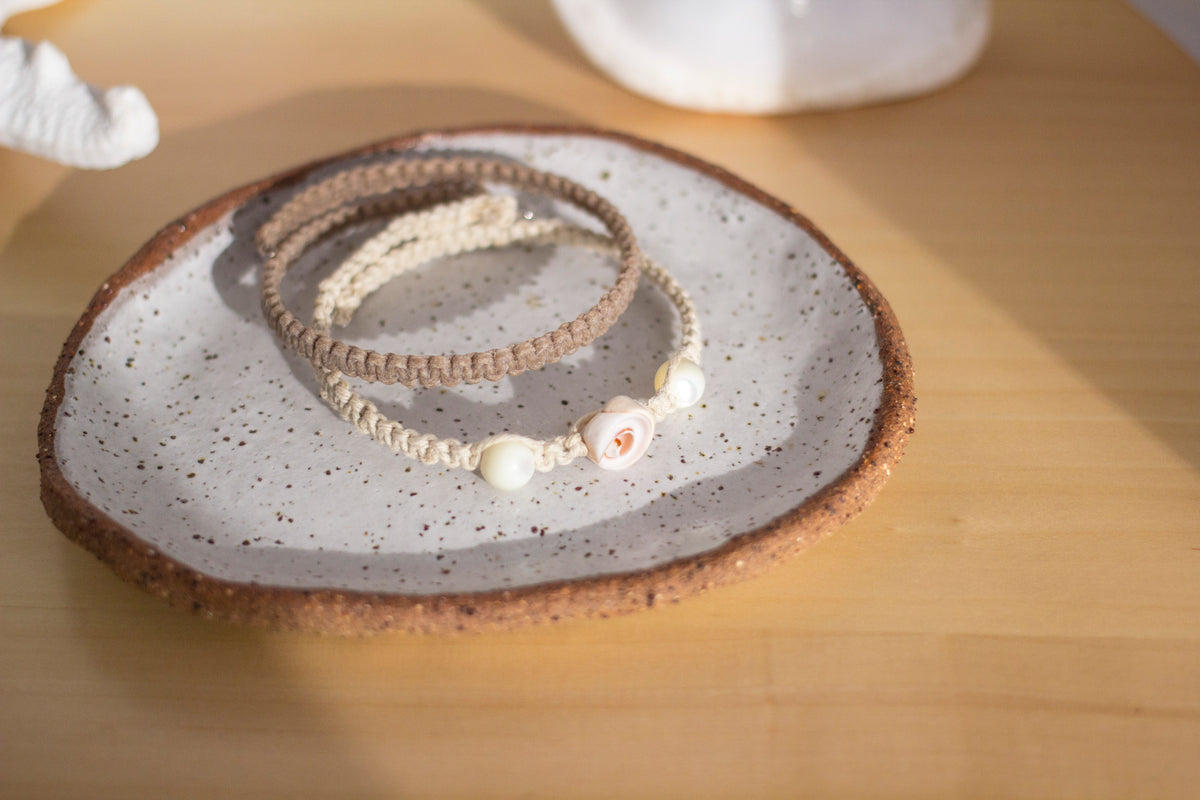 Shell and Mother of Pearl Macrame Wrap Bracelet | Cotton Cord Jewellery | Gift Set