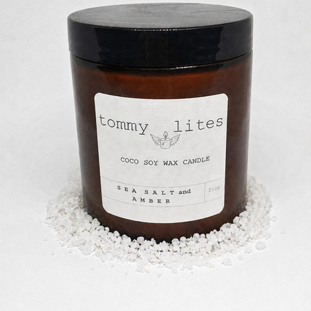 Sea Salt and Amber Coco Soy wax Candle