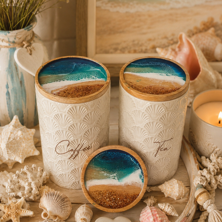 Large beach canisters | canisters | jars | coffee jars | kitchen decor | decorations | gift ideas | Xmas gift | Mother’s Day gift