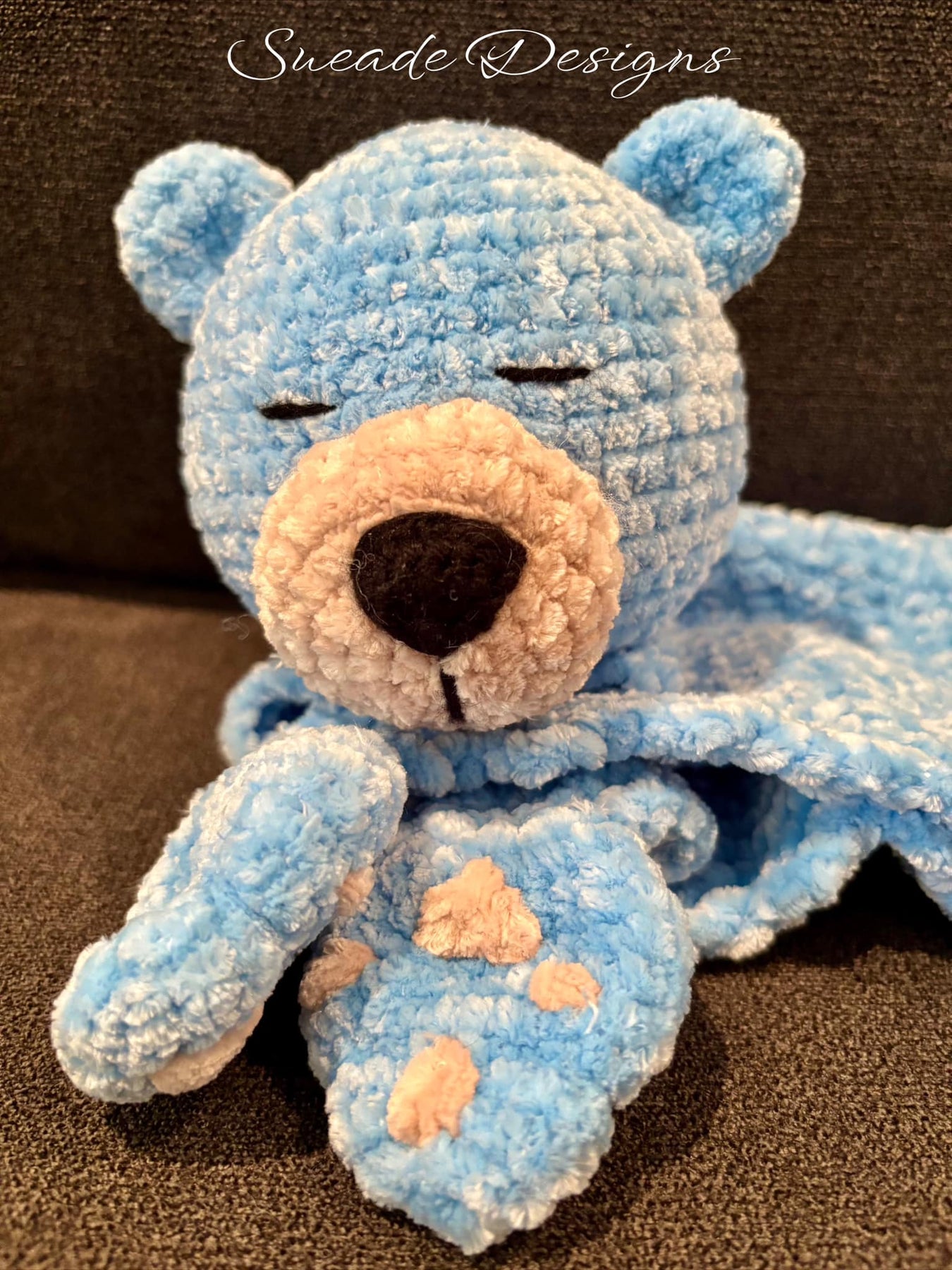 Extra Soft Crochet Baby Bear Snuggy / lovey