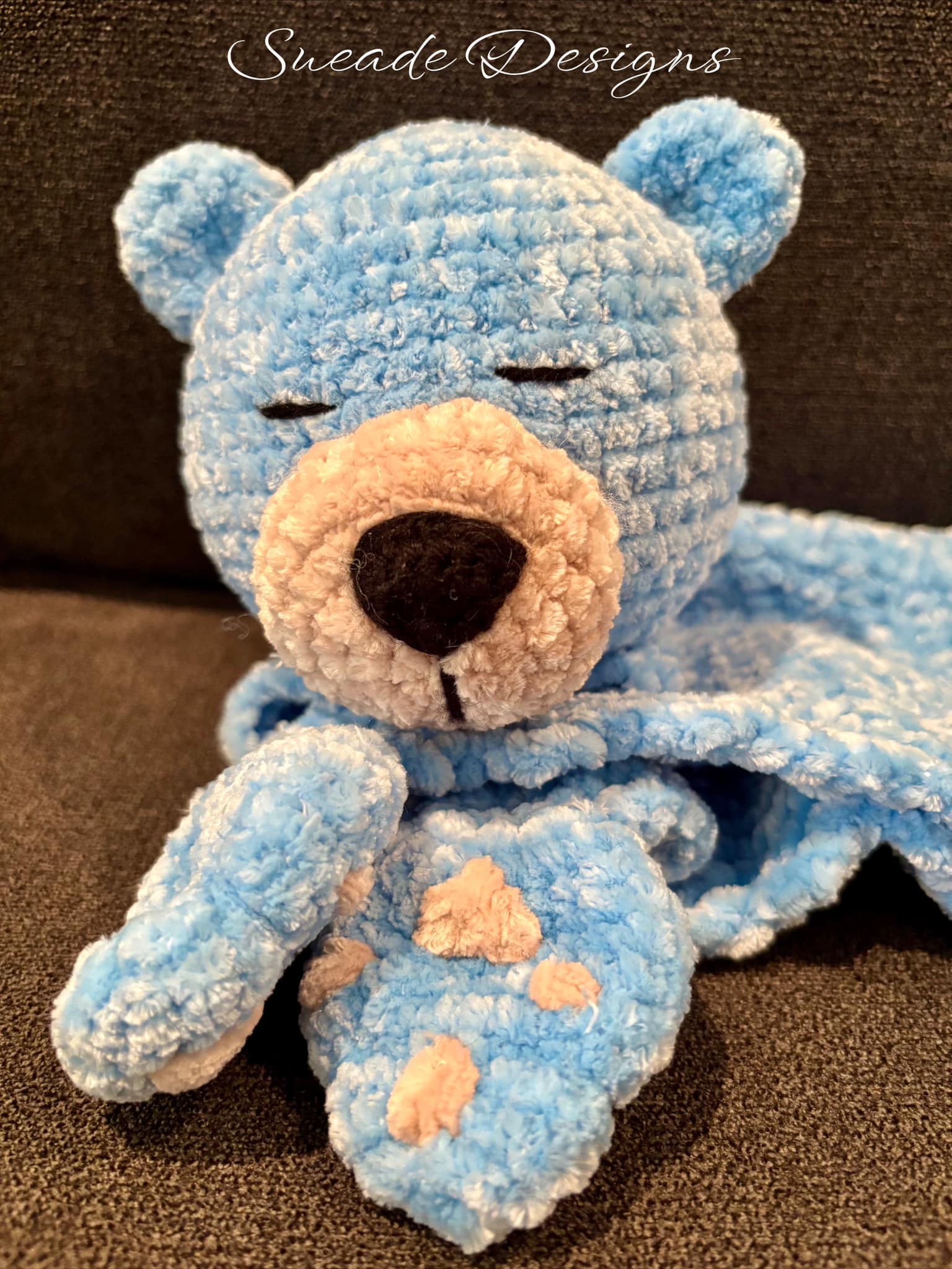 Extra Soft Crochet Baby Bear Snuggy / lovey