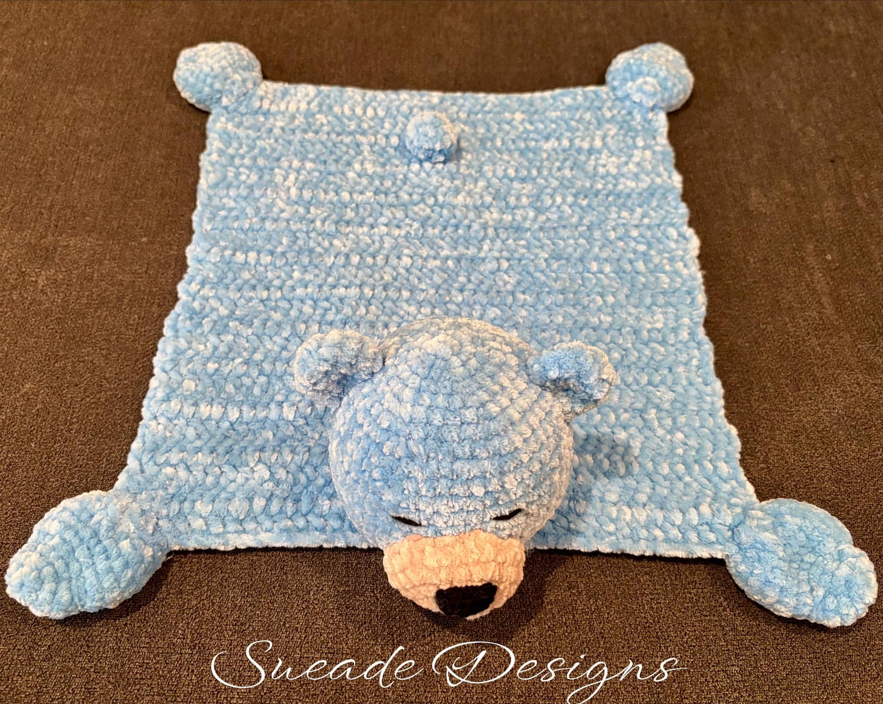 Extra Soft Crochet Baby Bear Snuggy / lovey