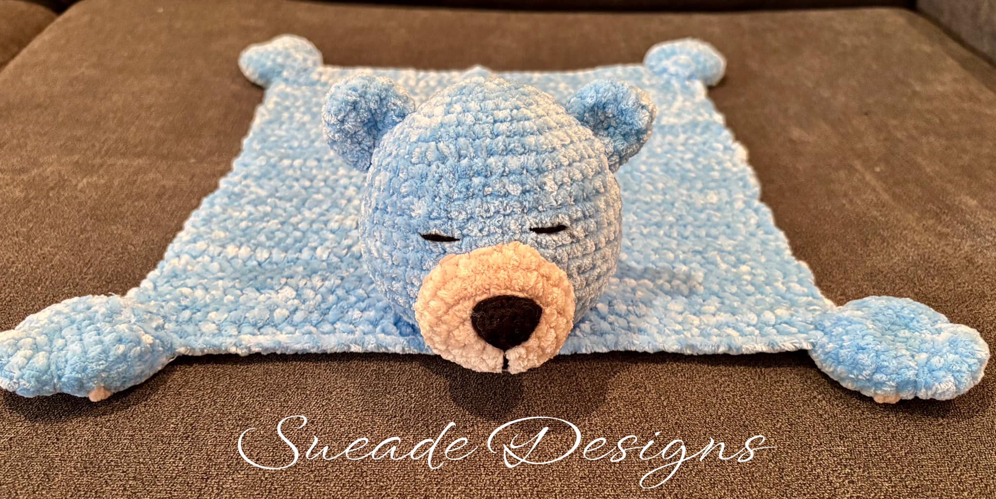 Extra Soft Crochet Baby Bear Snuggy / lovey
