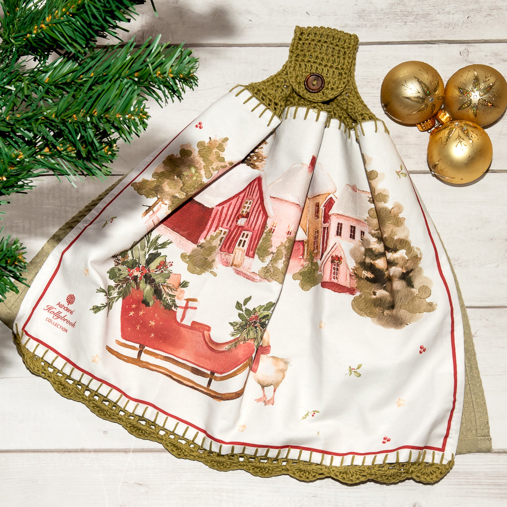 Hanging Tea Towel / Hand Towel - Christmas Themed - Double Sided
