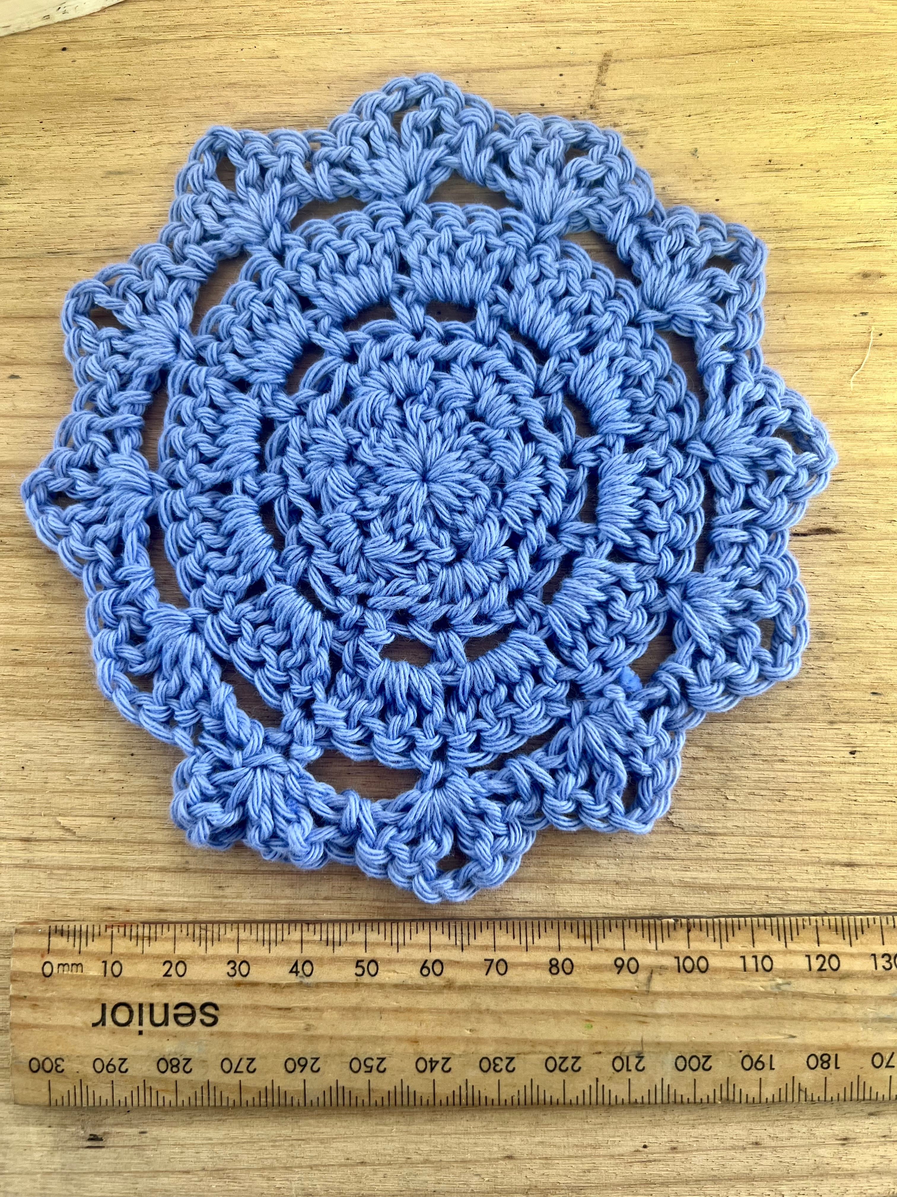 Crochet Coasters Set of 4, Cotton Mandala Coasters, Coastal Boho Home Decor