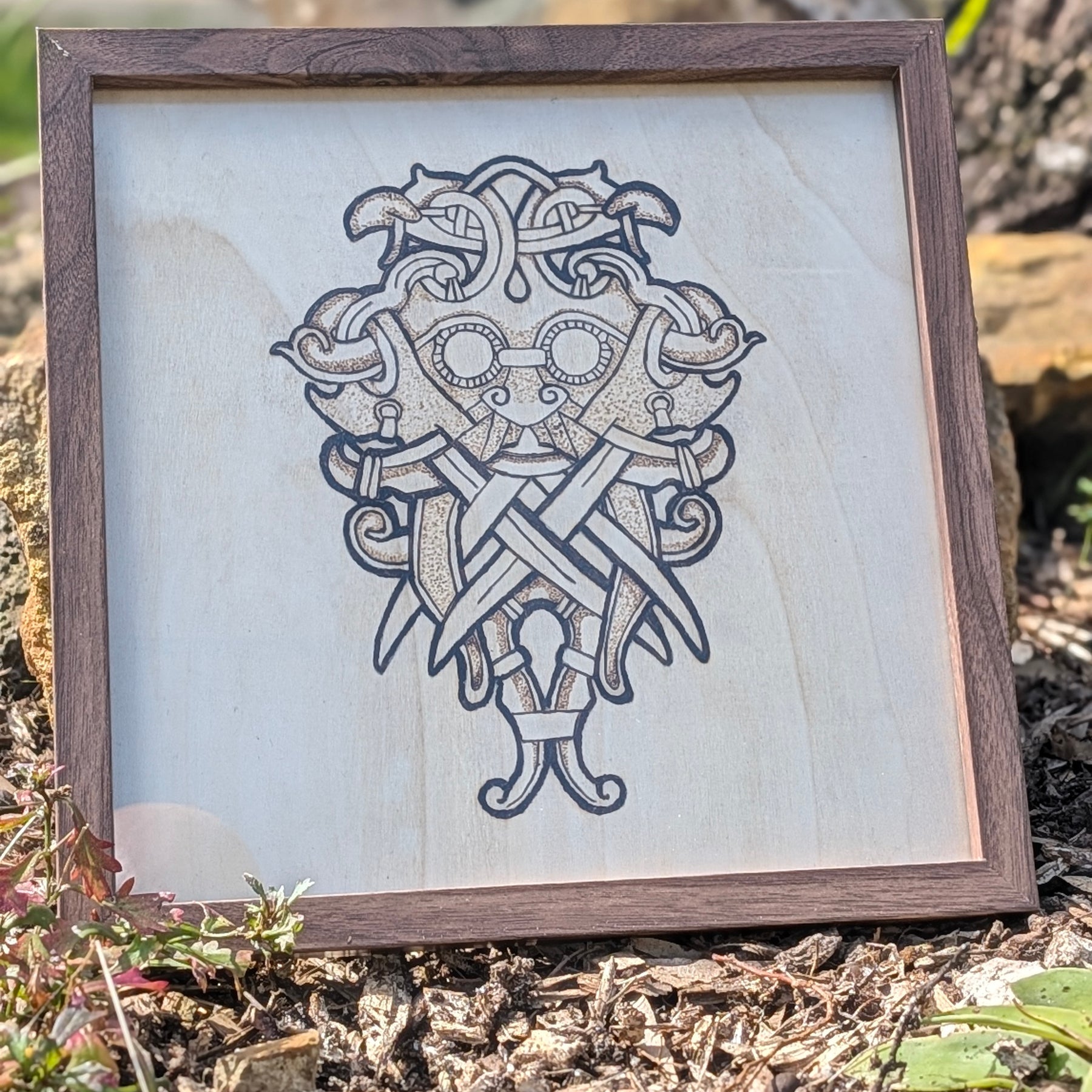 Norse God Mask wood burn