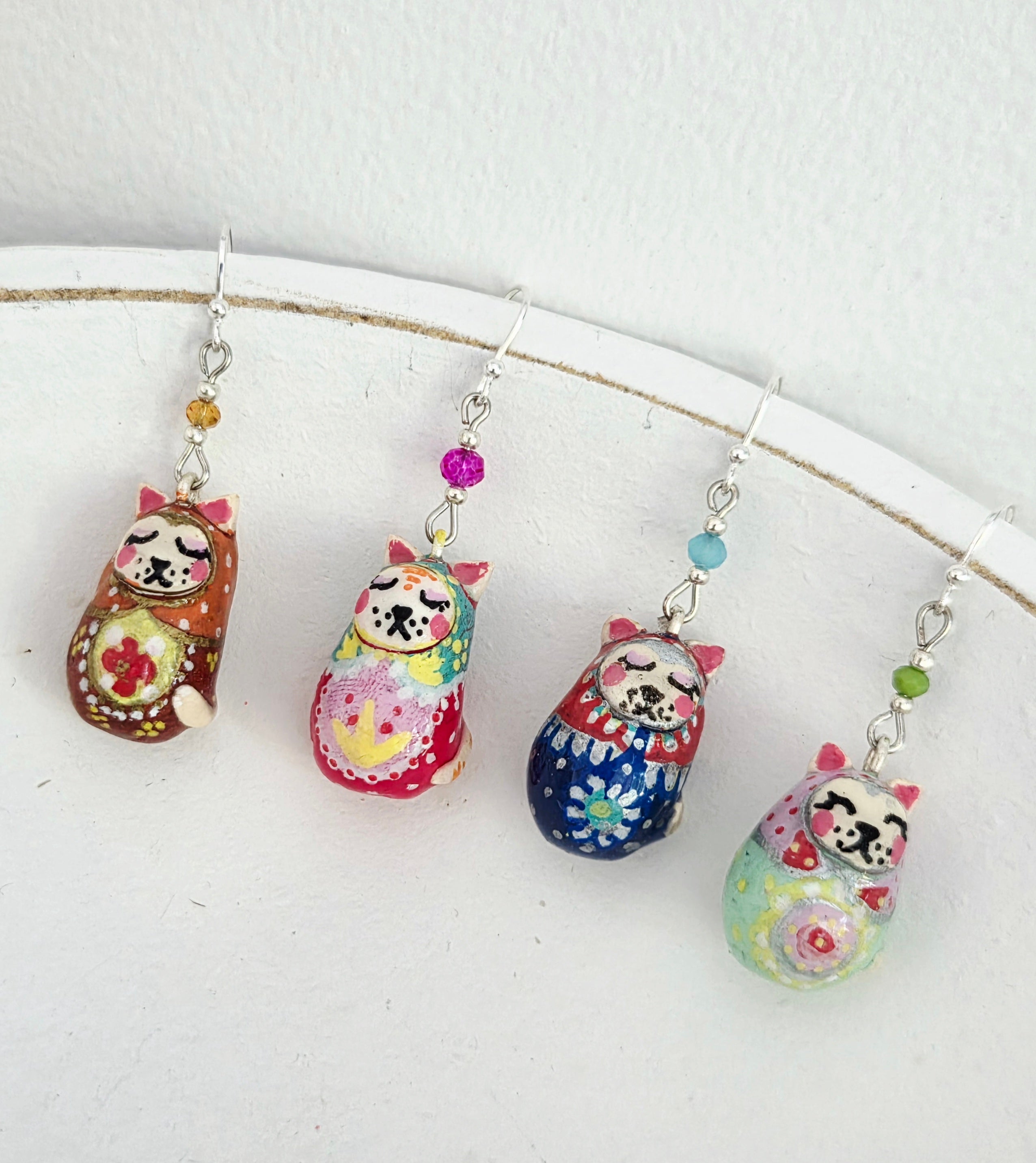 Little Nesting Cat Earrings
