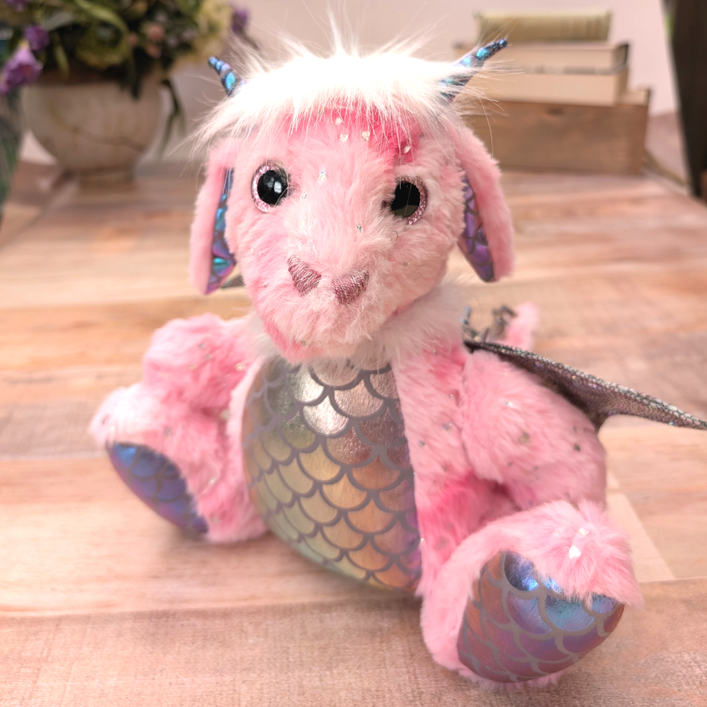 Handmade Pink Dragon Bear, OOAK Dragon, Khalinda
