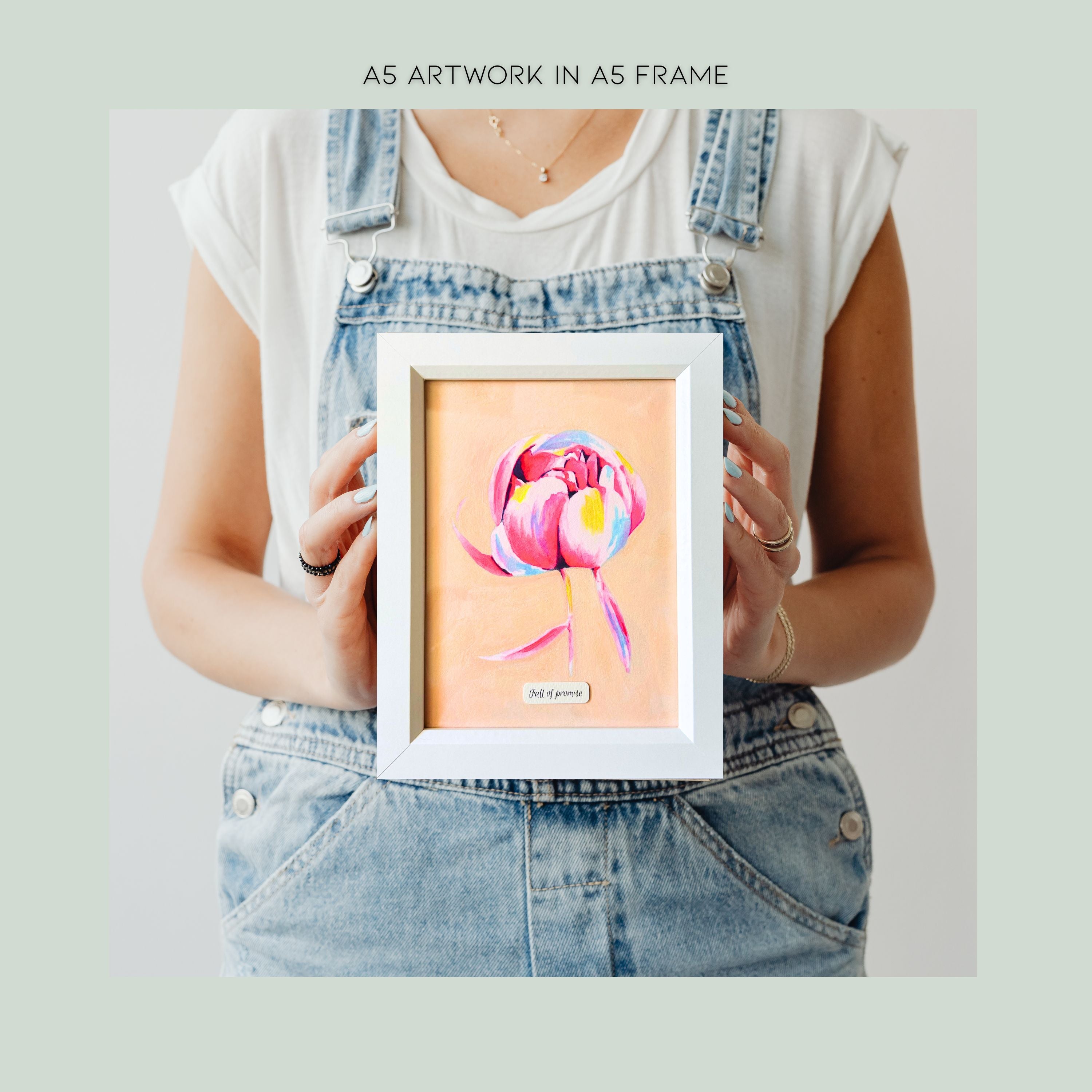 "Blushing Promise" | Archival Botanical Wall Art With Sentiment | Original Floral Watercolour Painting | A5 Print