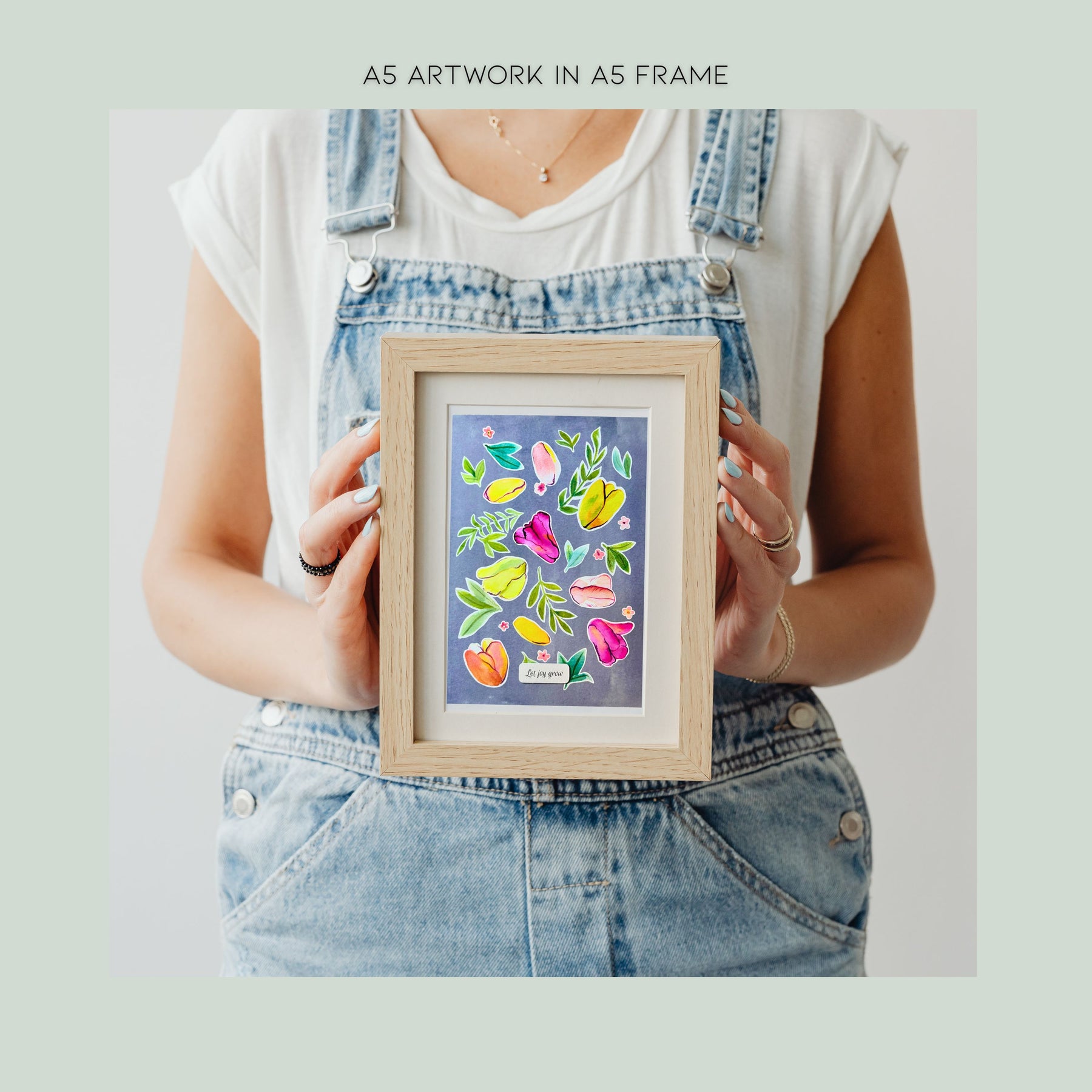"Tulip Serenade" | Archival Botanical Wall Art With Sentiment | Original Floral Watercolour Painting | A5 Print