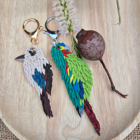 Kookaburra and Swift Parrot Keyring