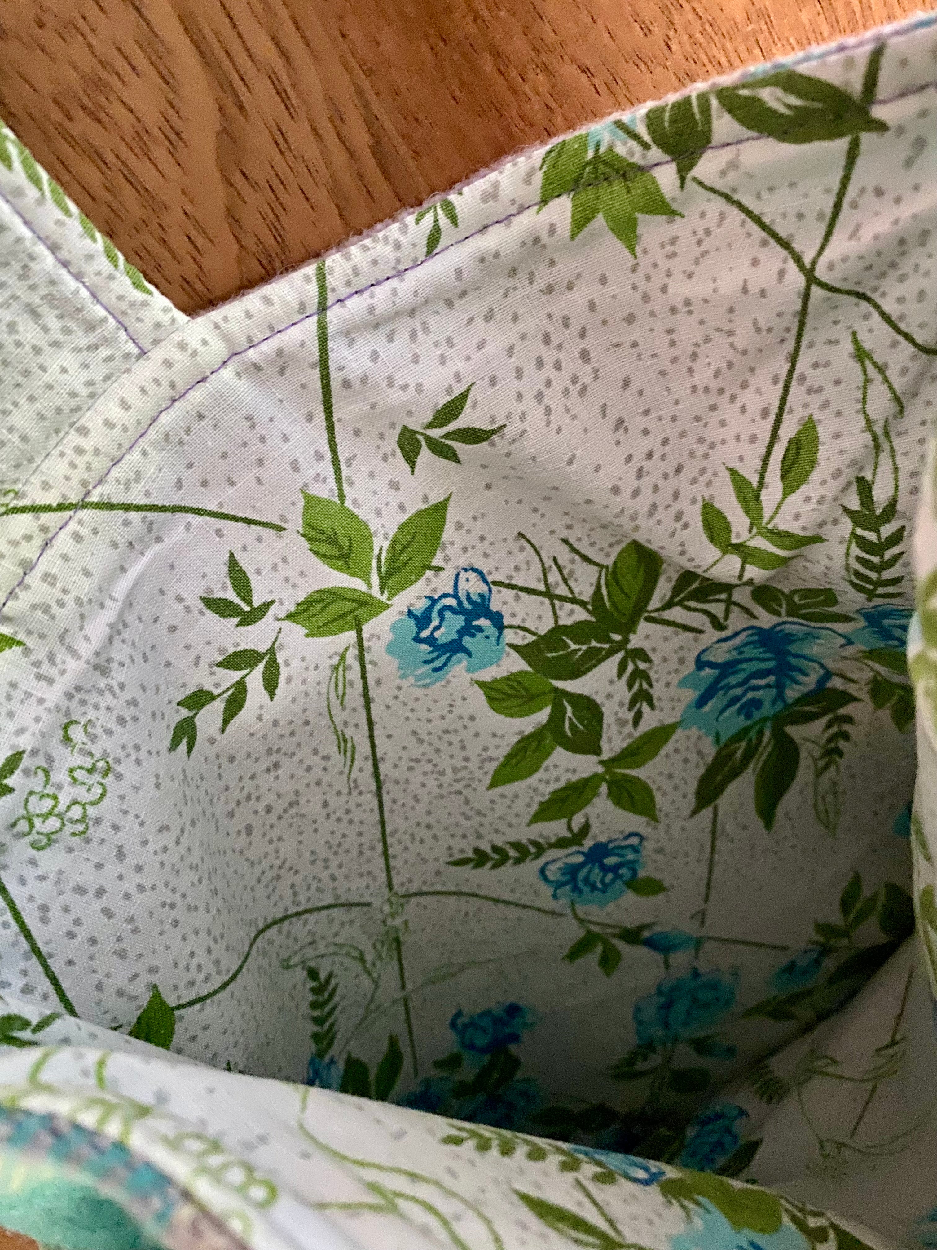 Upcycled Woollen Blanket - Cross Body Bag - Blue/Mauve