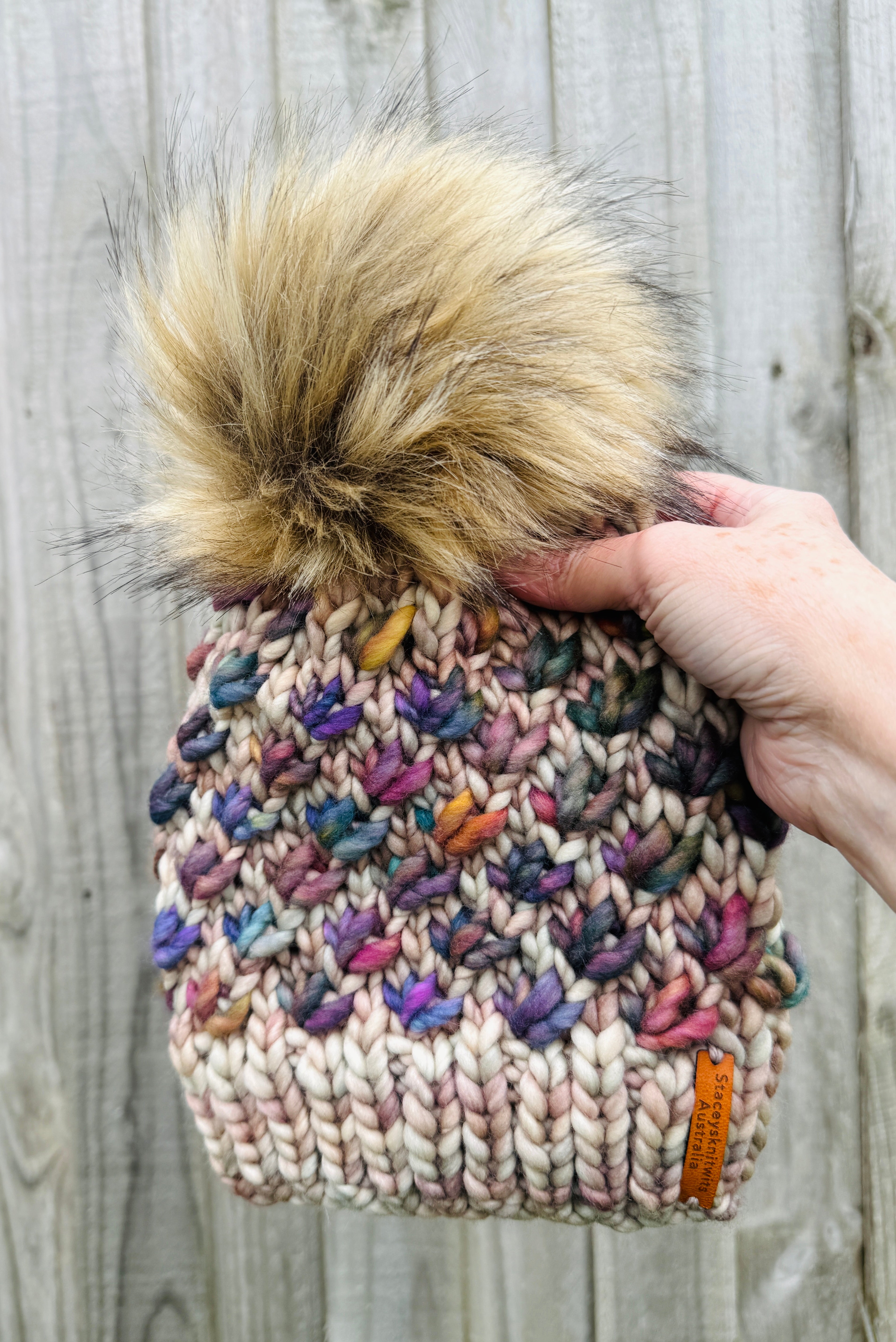Hand Knitted Merino Beanie, Luxurious PomPom Beanie