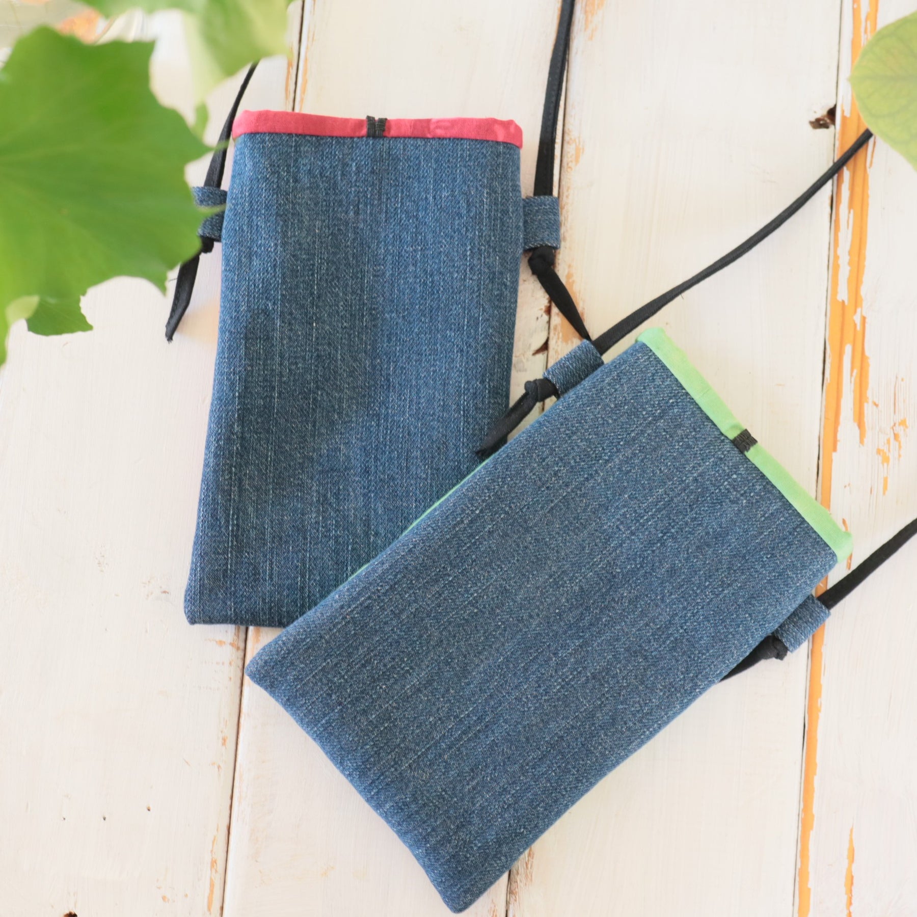 Had Dyed Block Printed Phone pouches, Crossbody Phone bags