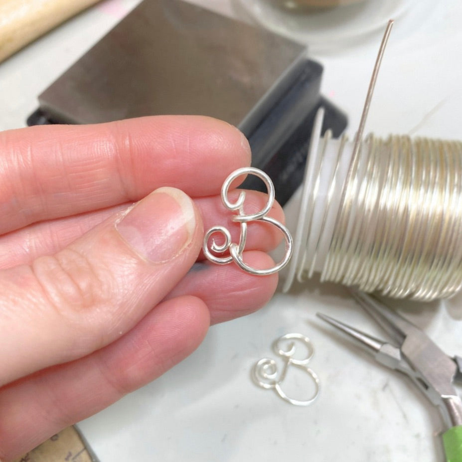 NEW Initial Letter Pendant | Sterling silver wire | Belcher chain necklace | Personal Custom Jewellery