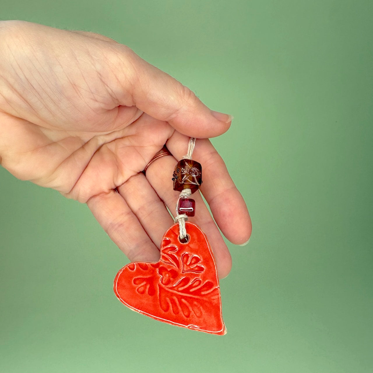 Ceramic handcrafted heart gift tags – set of 3 tags