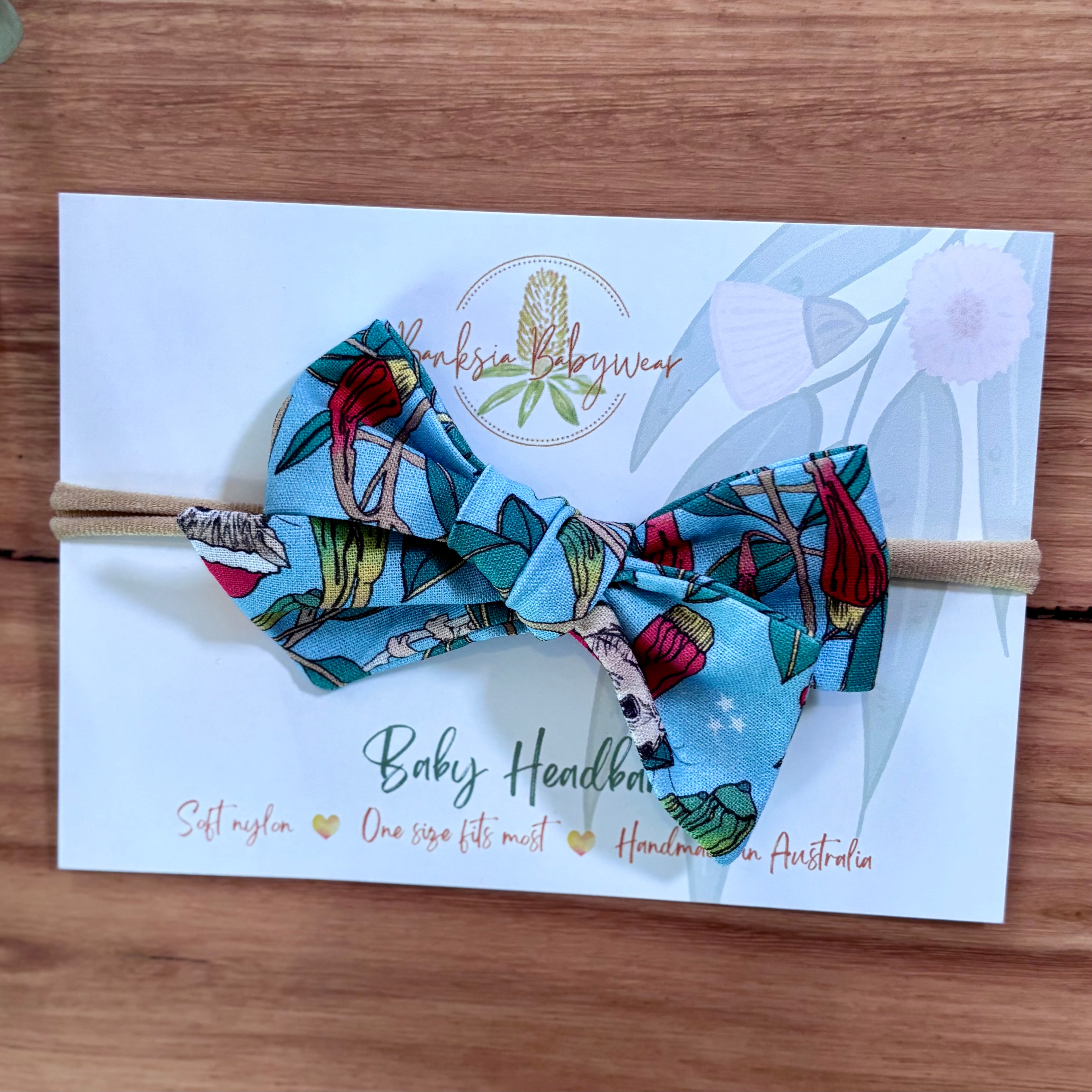 Christmas Baby Bib and Bow Set - Blue Possums