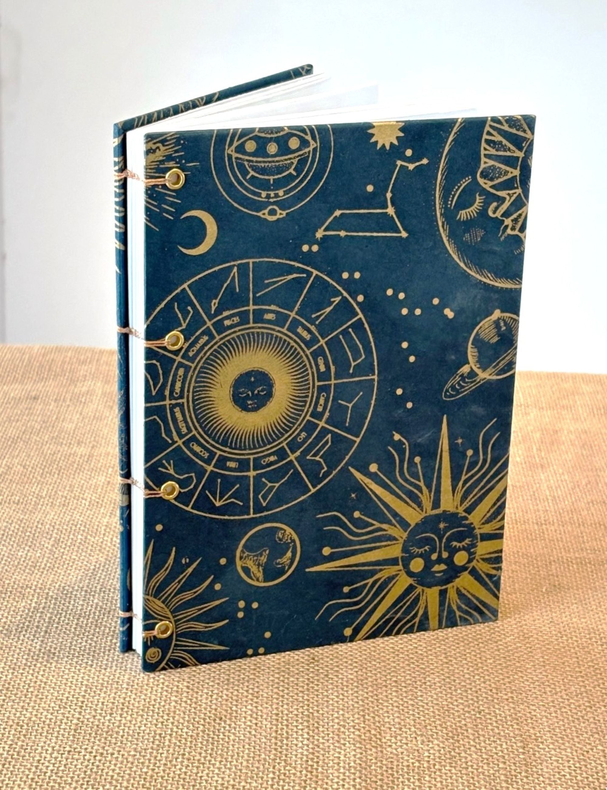 Layflat Coptic Stitch Journal with Celestial Cover