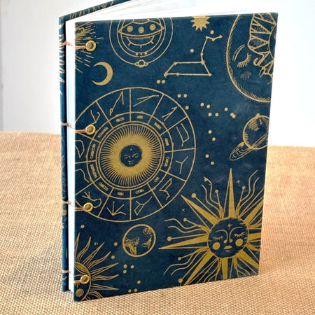 Layflat Coptic Stitch Journal with Celestial Cover