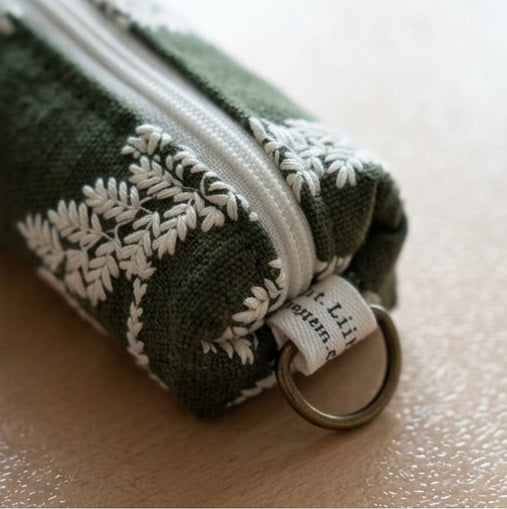 Floral Embroidered Mini Makeup Pouch