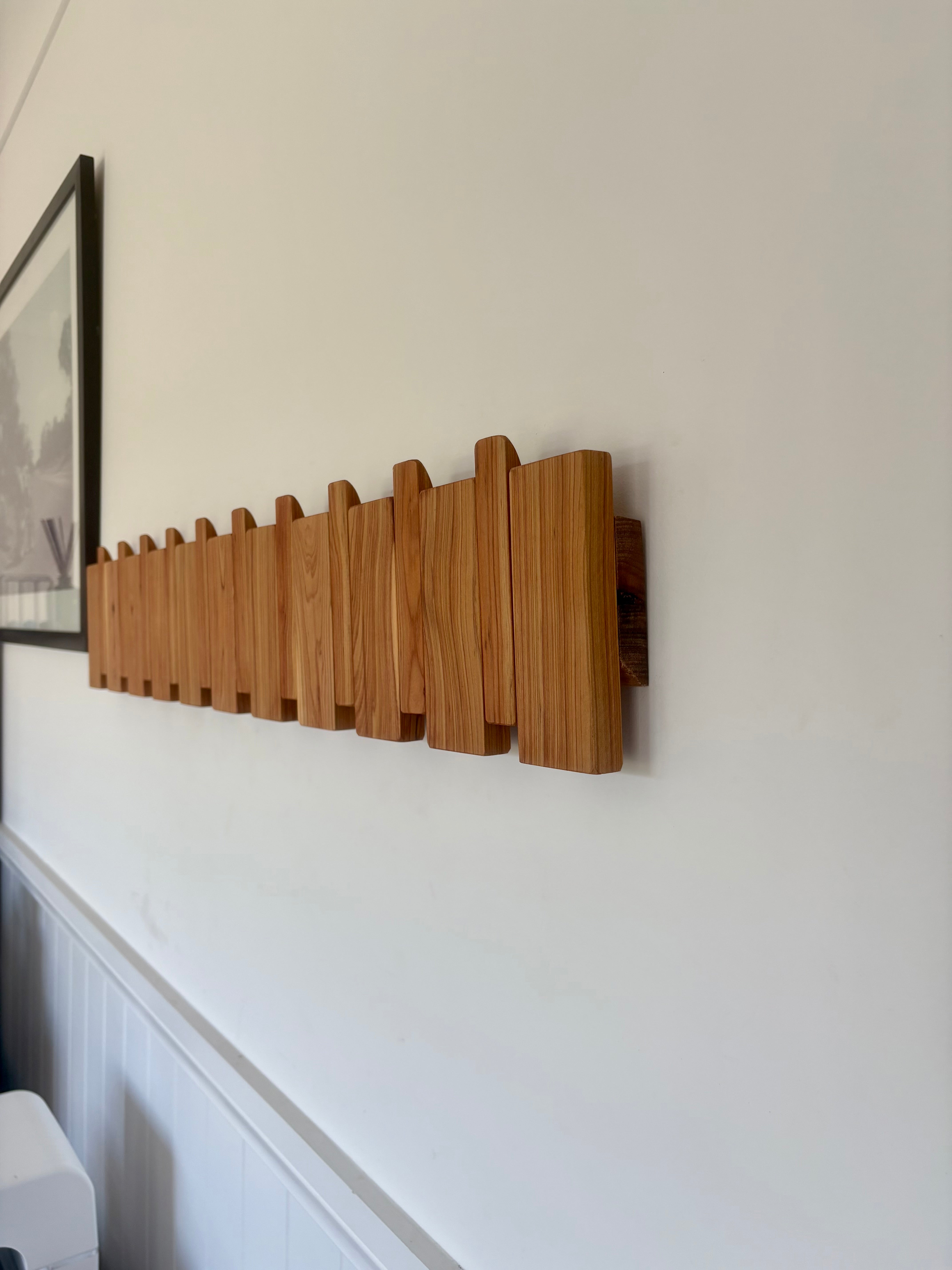 Cypress piano style coat rack extra wide