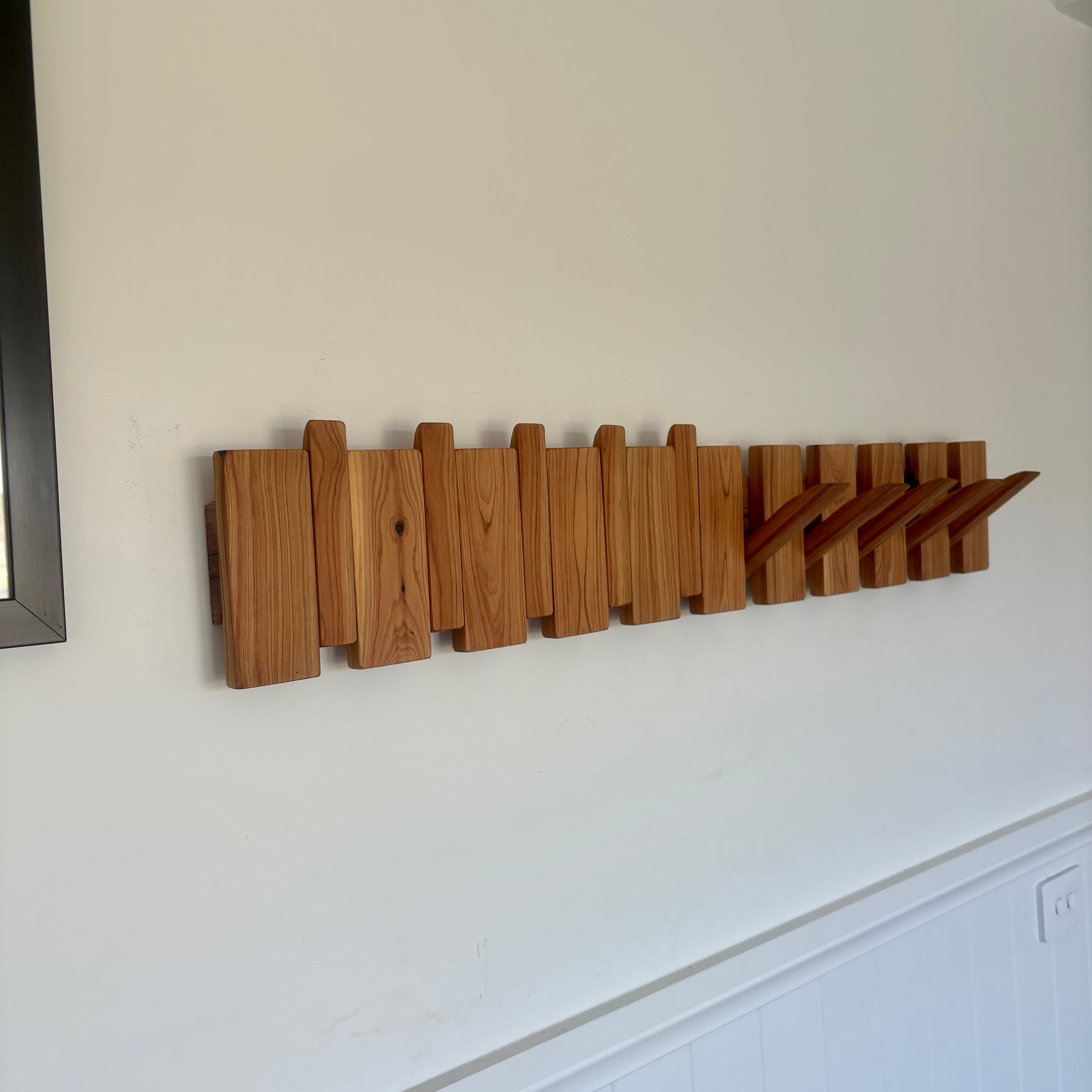 Cypress piano style coat rack extra wide