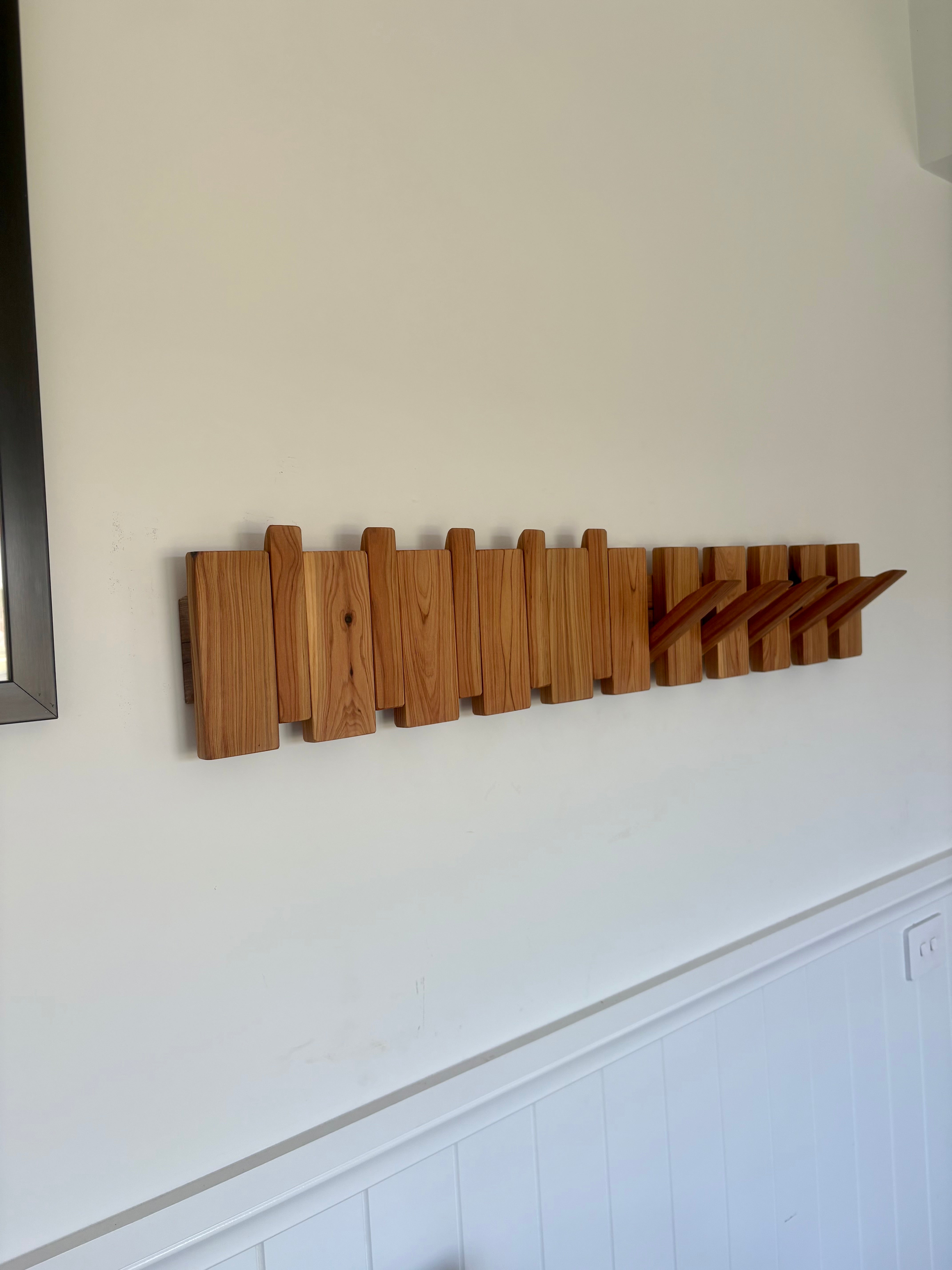 Cypress piano style coat rack extra wide