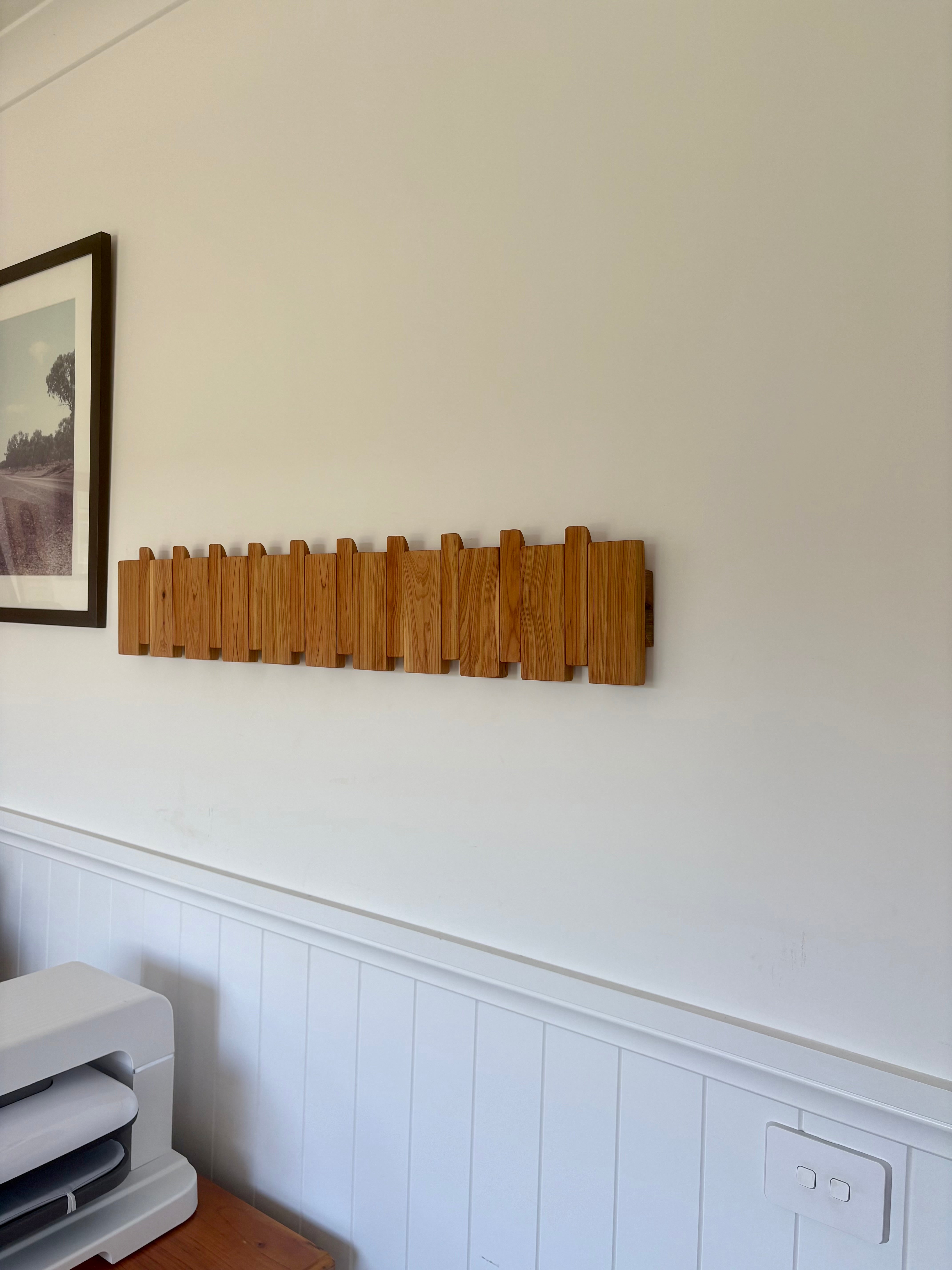 Cypress piano style coat rack extra wide