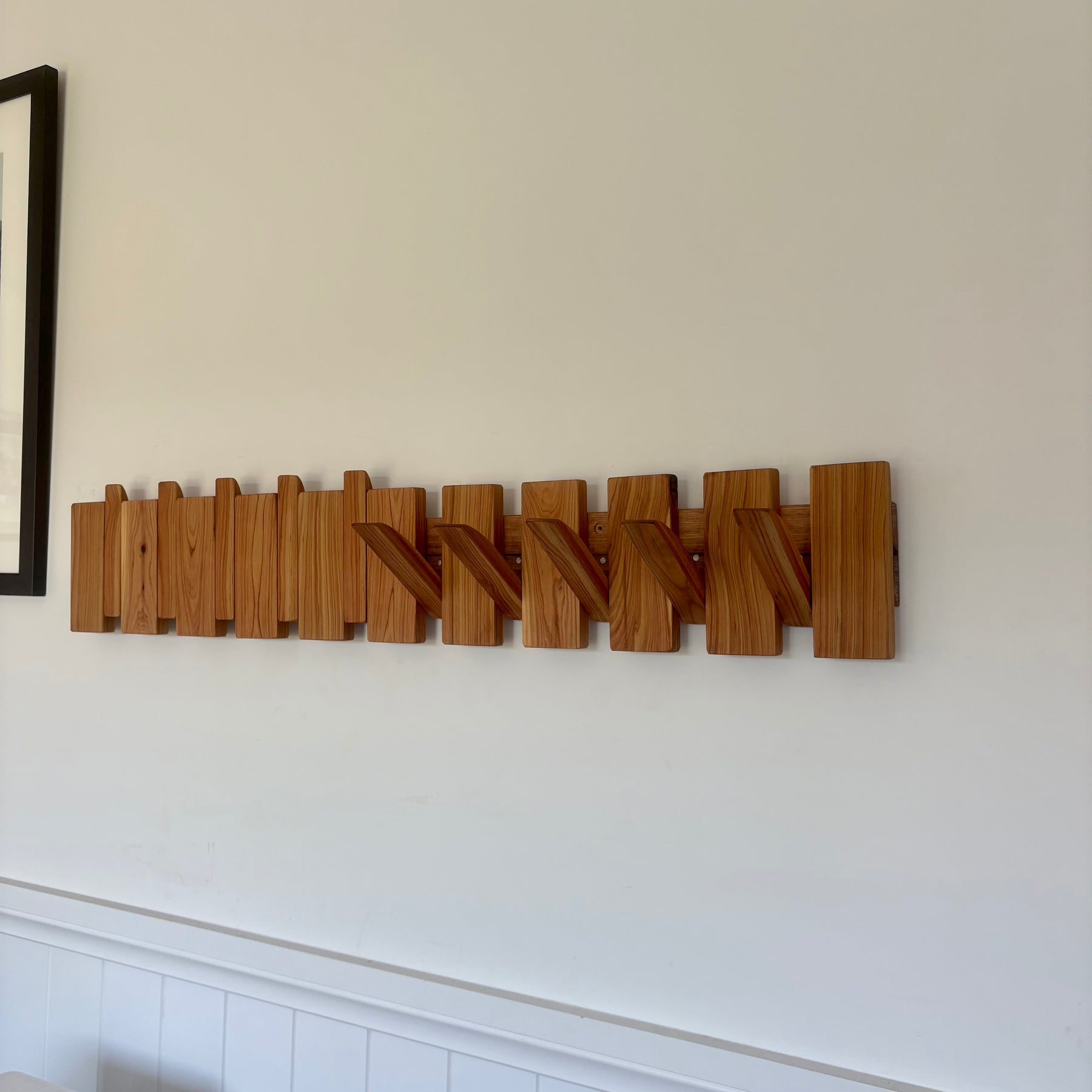 Cypress piano style coat rack extra wide