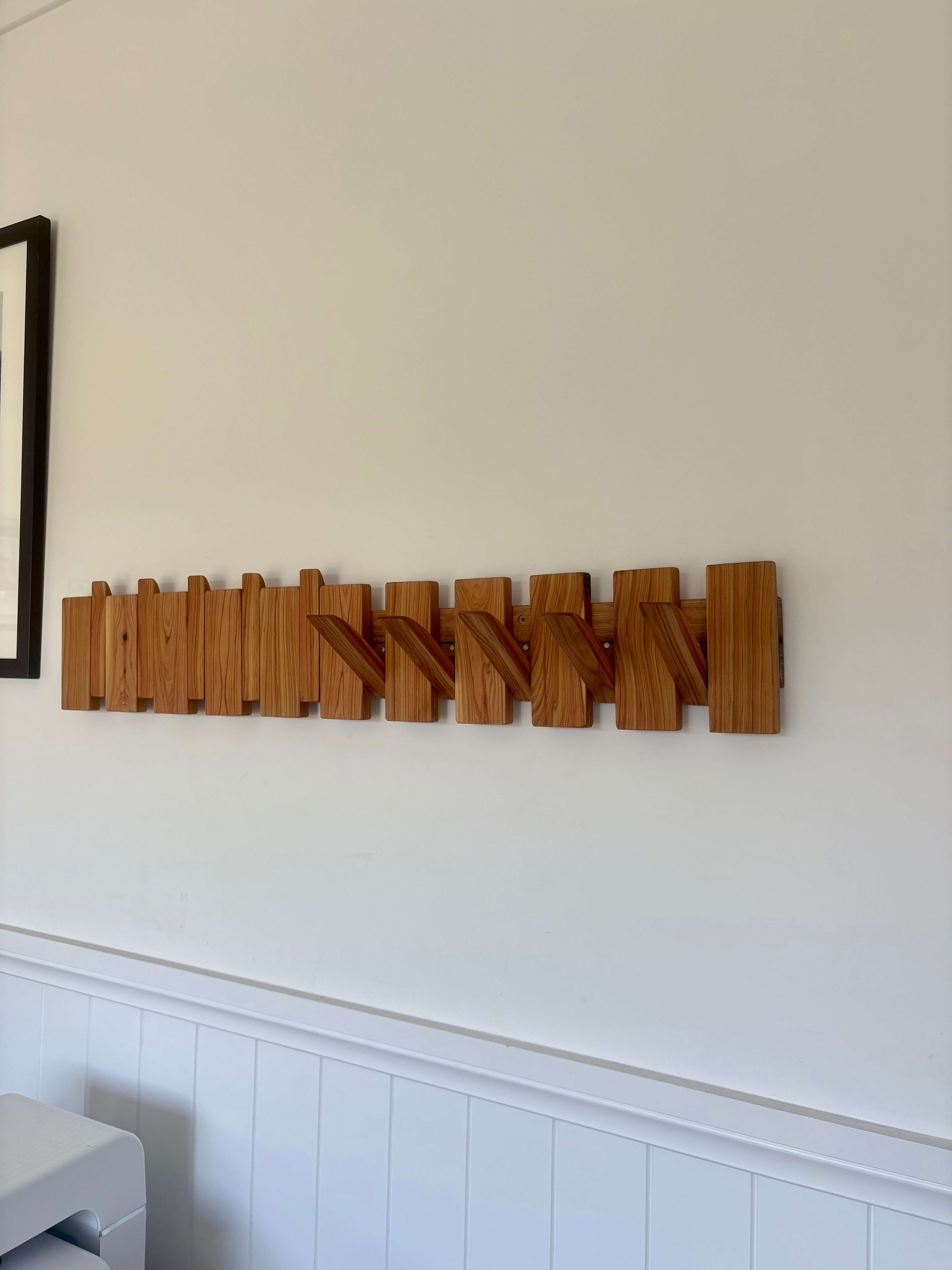 Cypress piano style coat rack extra wide