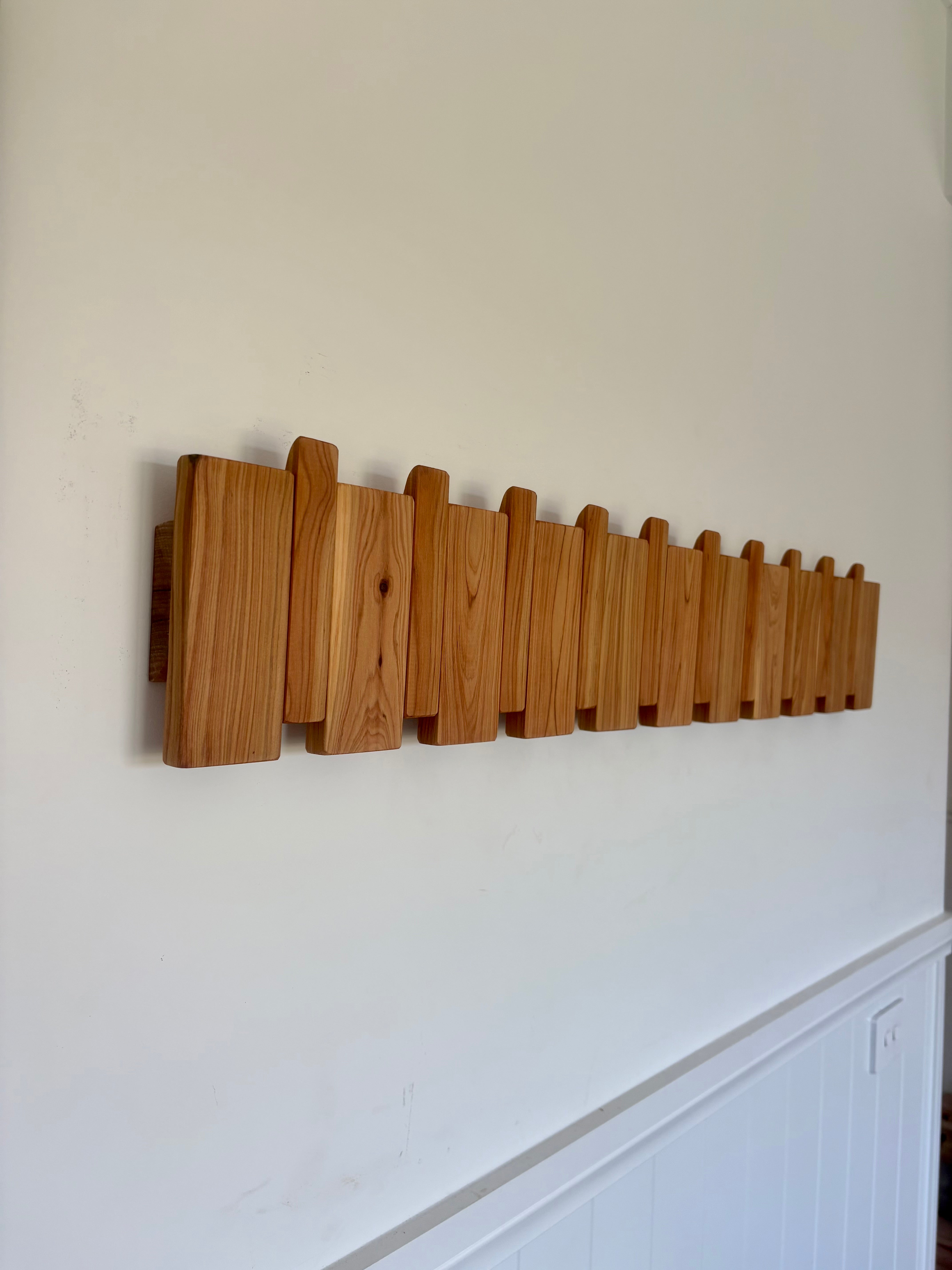 Cypress piano style coat rack extra wide