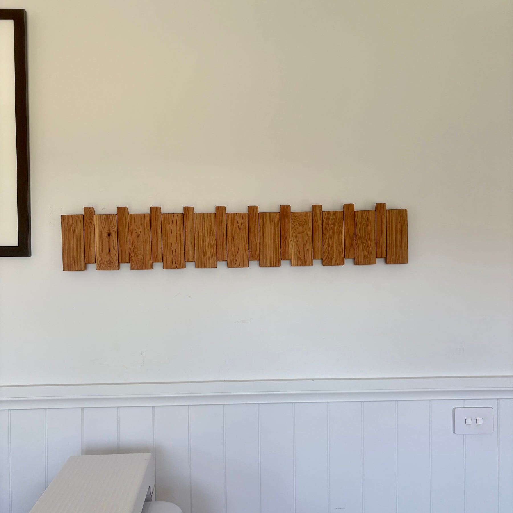 Cypress piano style coat rack extra wide