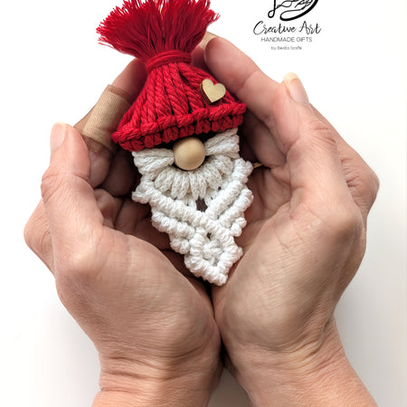 Santa Ornament with macrame beard