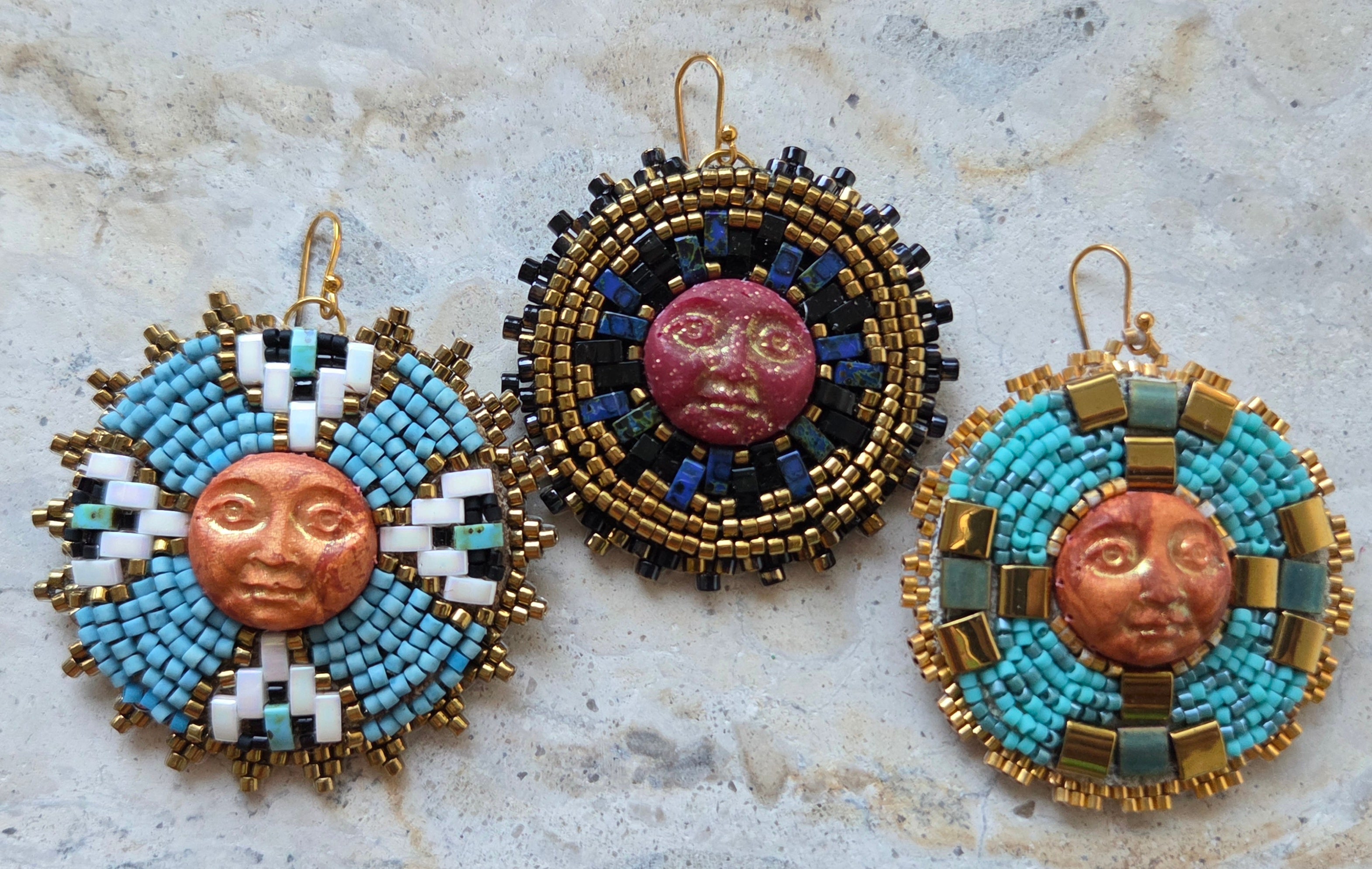 Beaded Sun Earrings