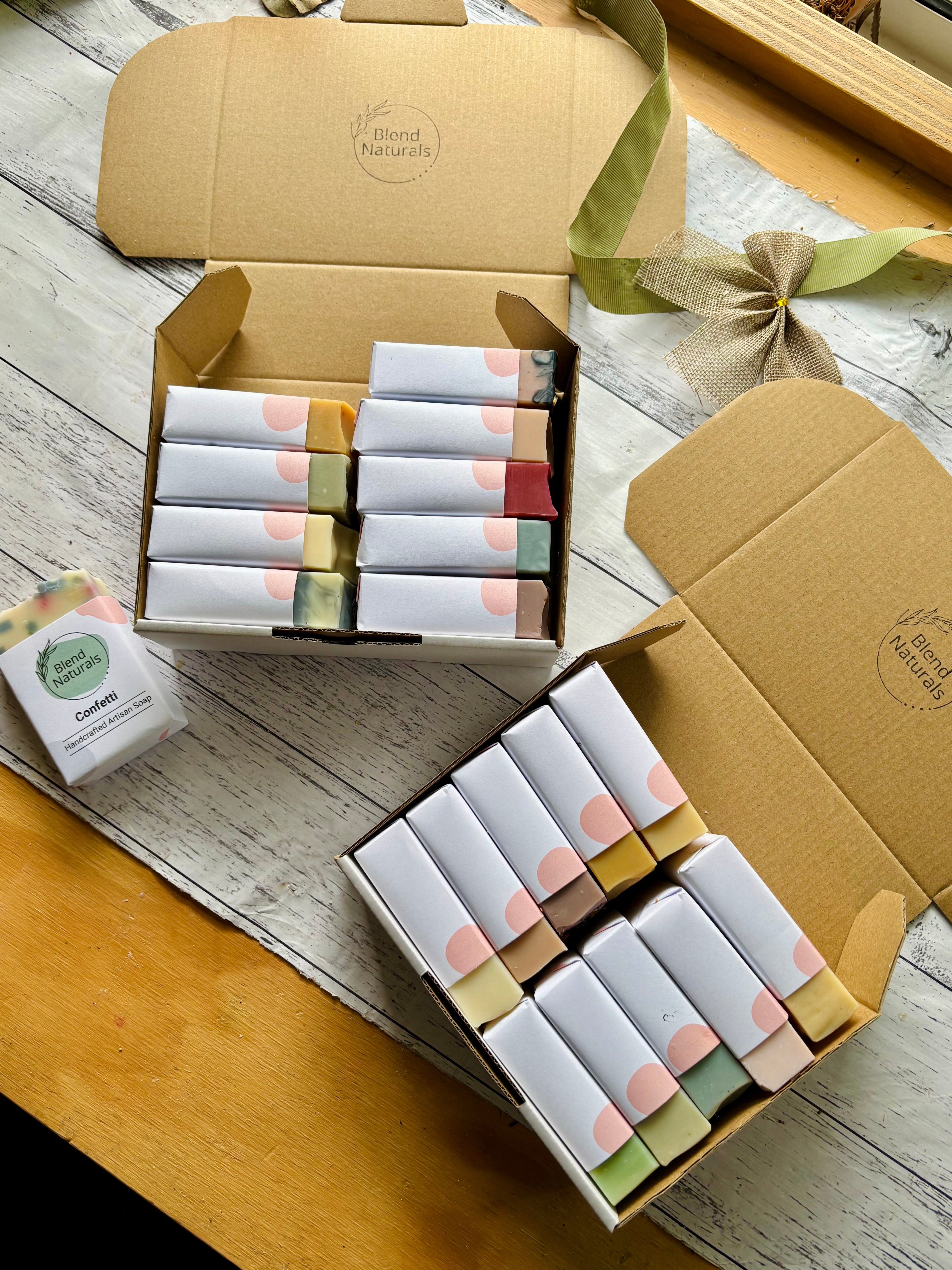 All-Natural Handcrafted Soap Gift Box | Box of 10 Soap Bars |