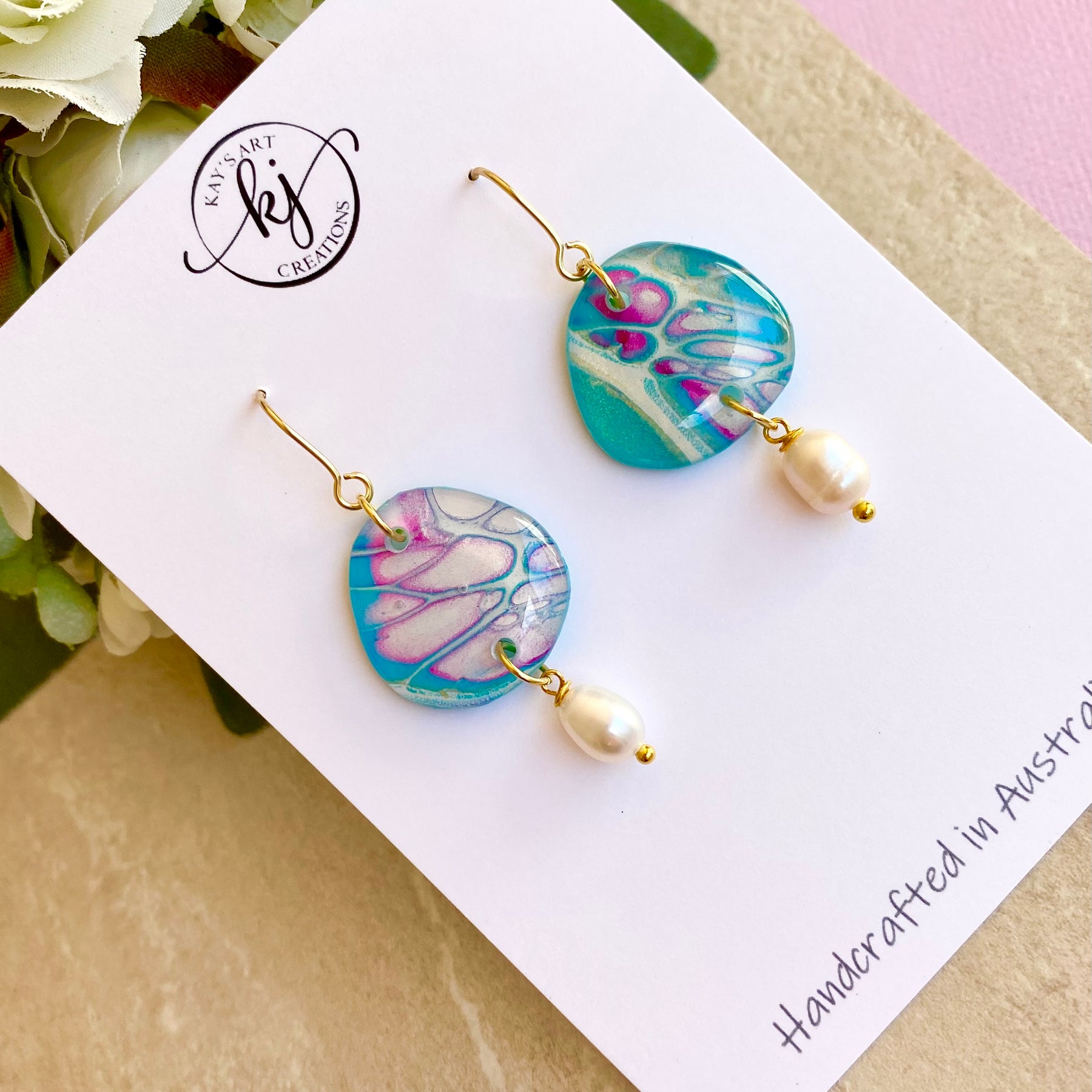 Artisan Freshwater Pearls and Art Earrings