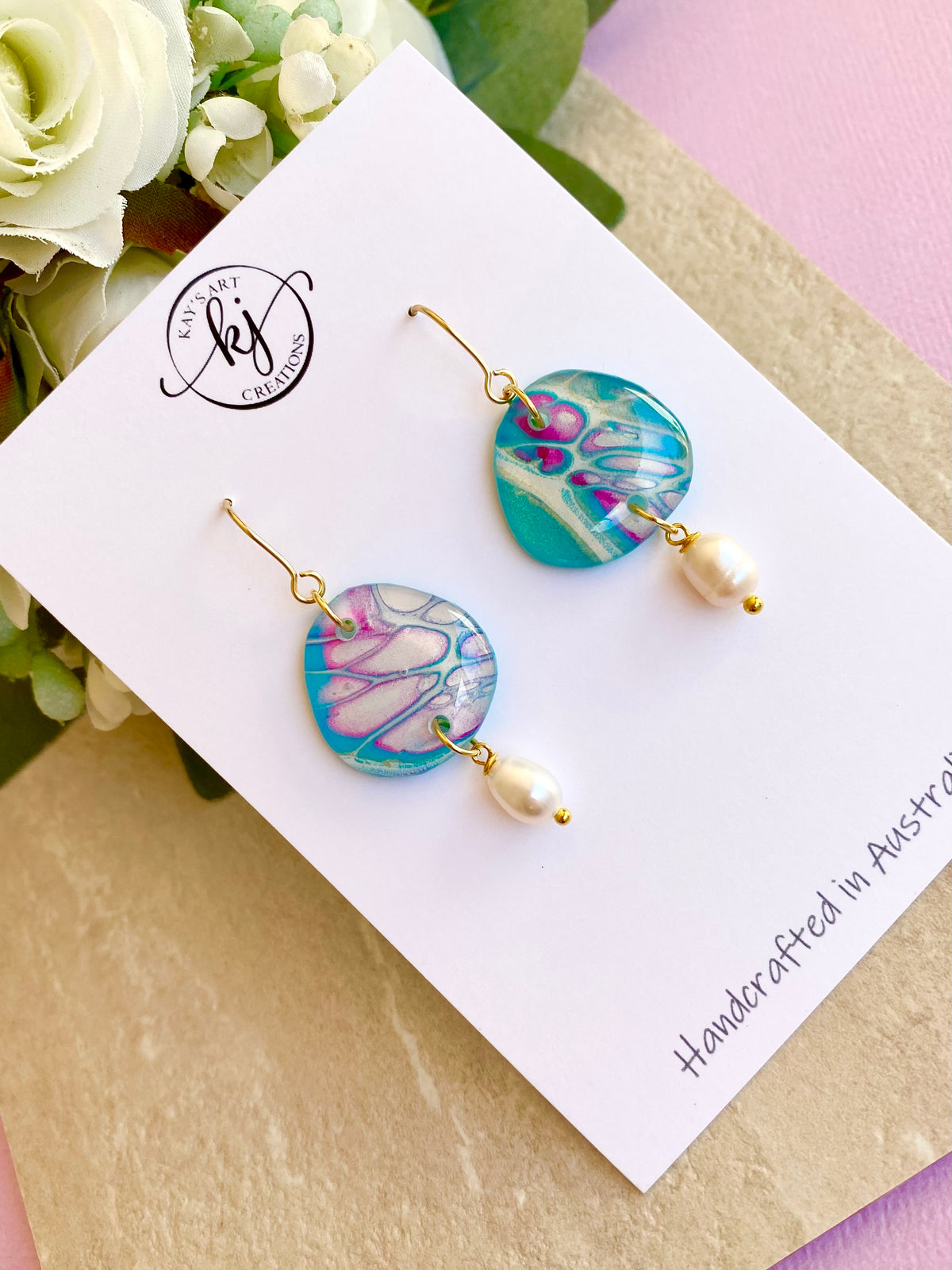 Artisan Freshwater Pearls and Art Earrings