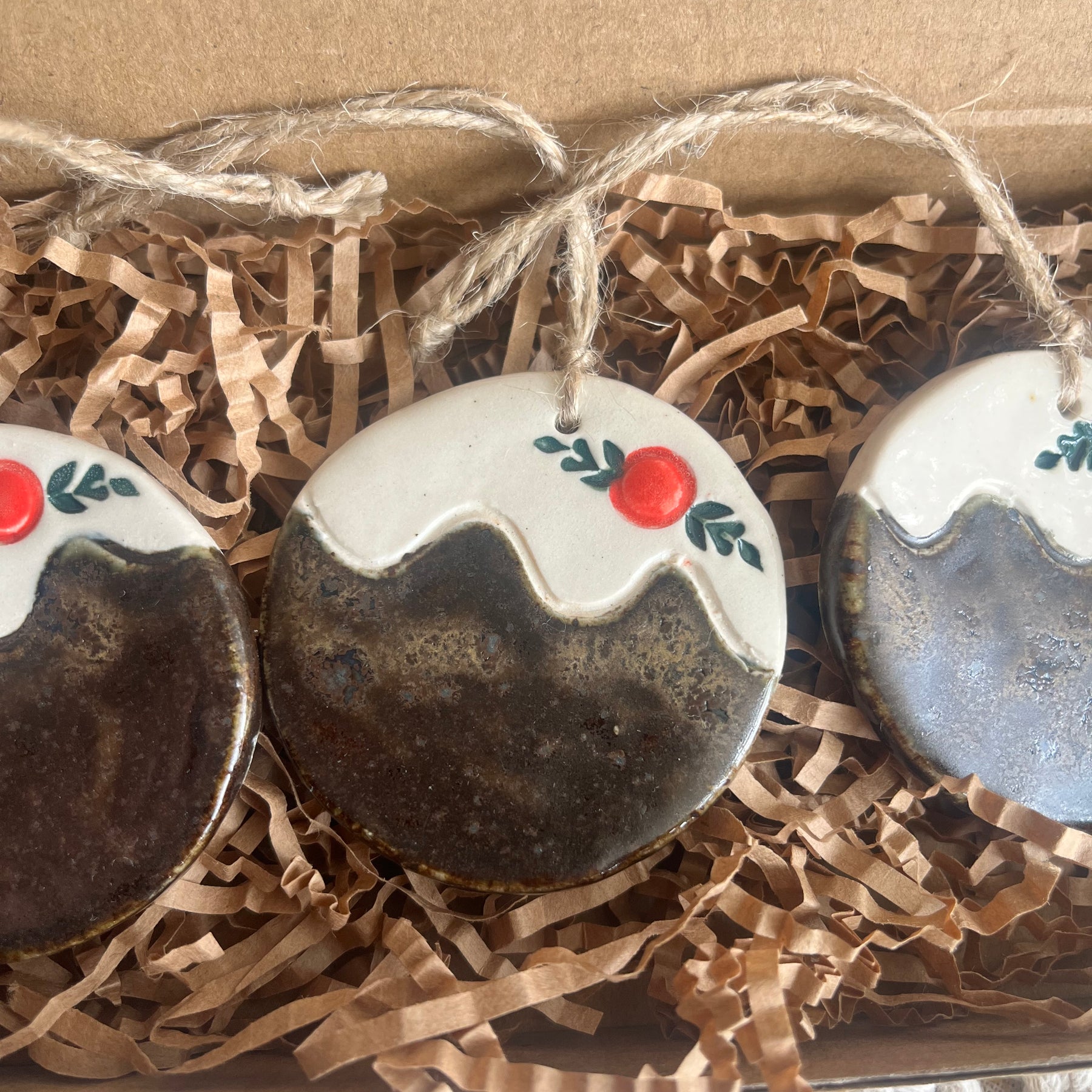 Christmas Pudding Ornaments - Set of 3