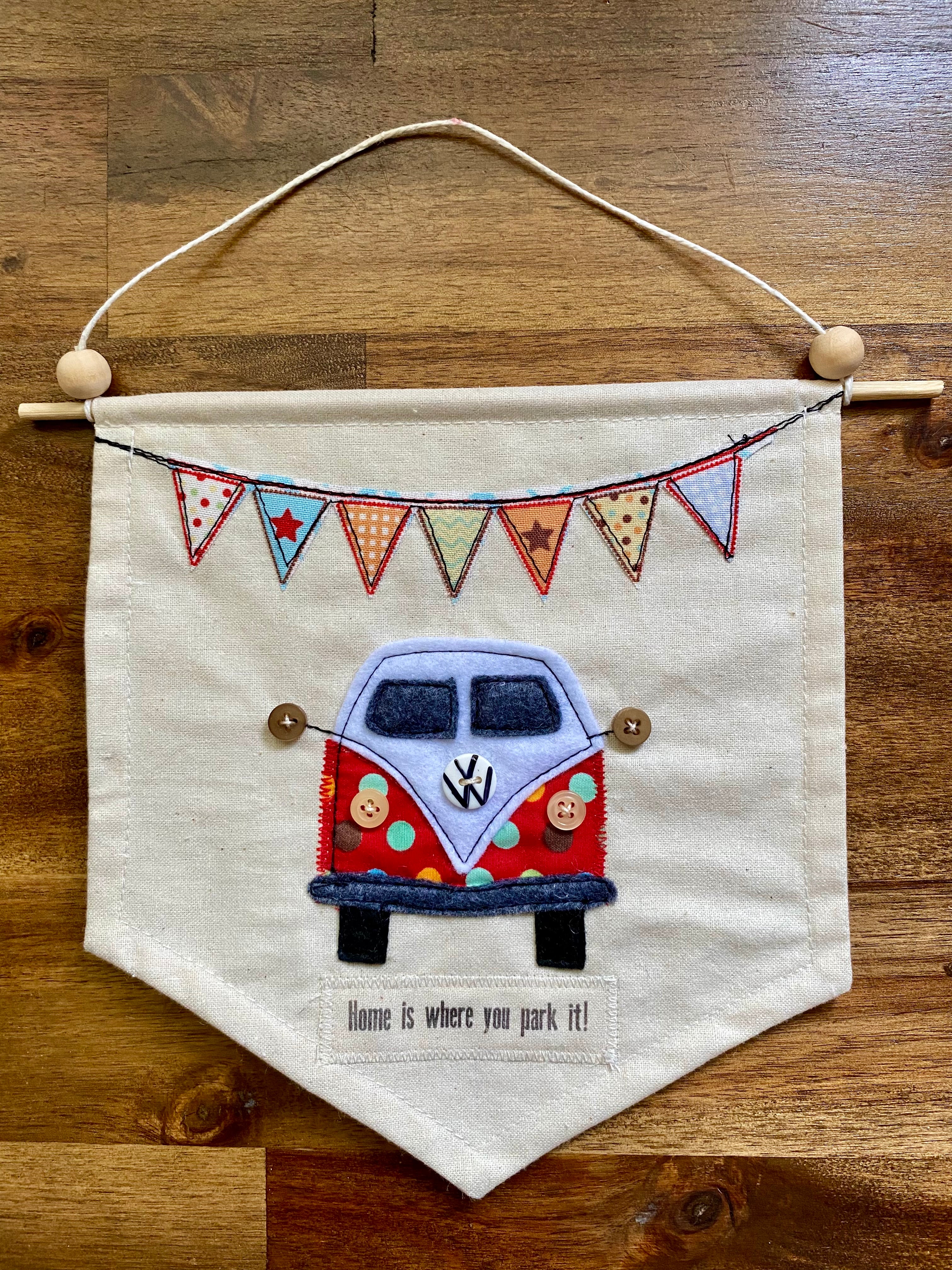 Kombi Banner - Home is where you park it! Red