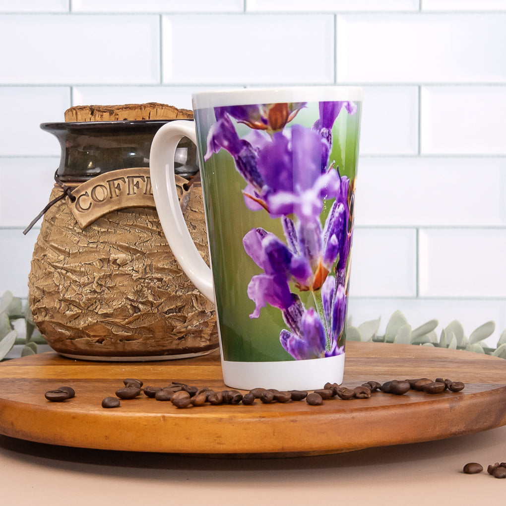 Garden Favourites - Latte / Coffee Mugs - Frangipani, Butterfly, Honeybee