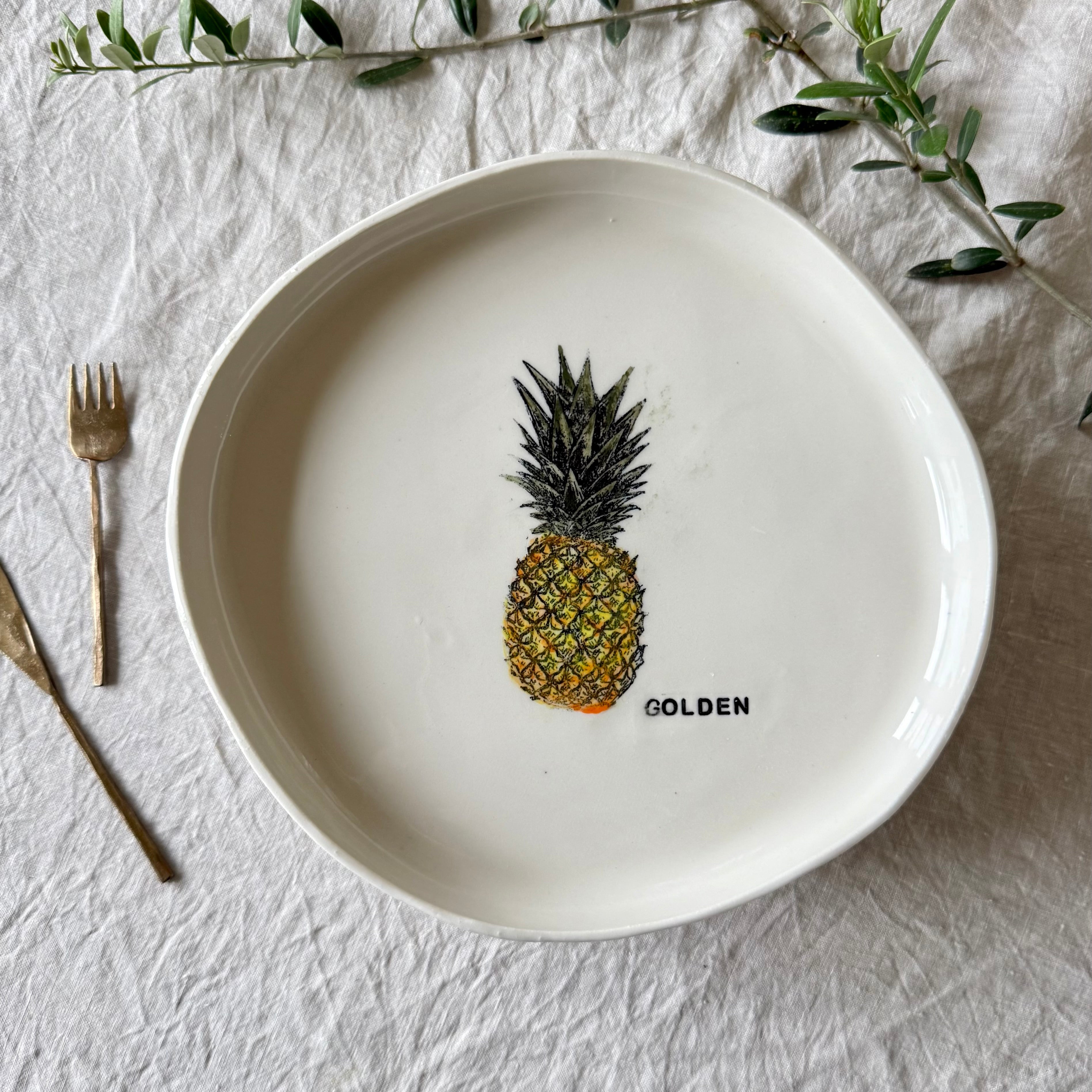 Handmade Porcelain Nesting Plates - Gathered Fruit Collection