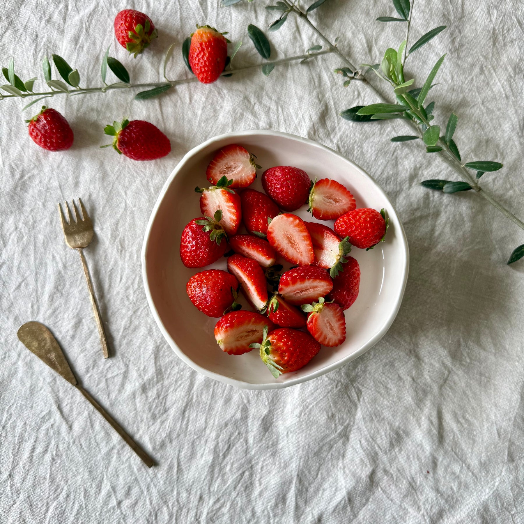 Handmade Porcelain Nesting Plates - Gathered Fruit Collection