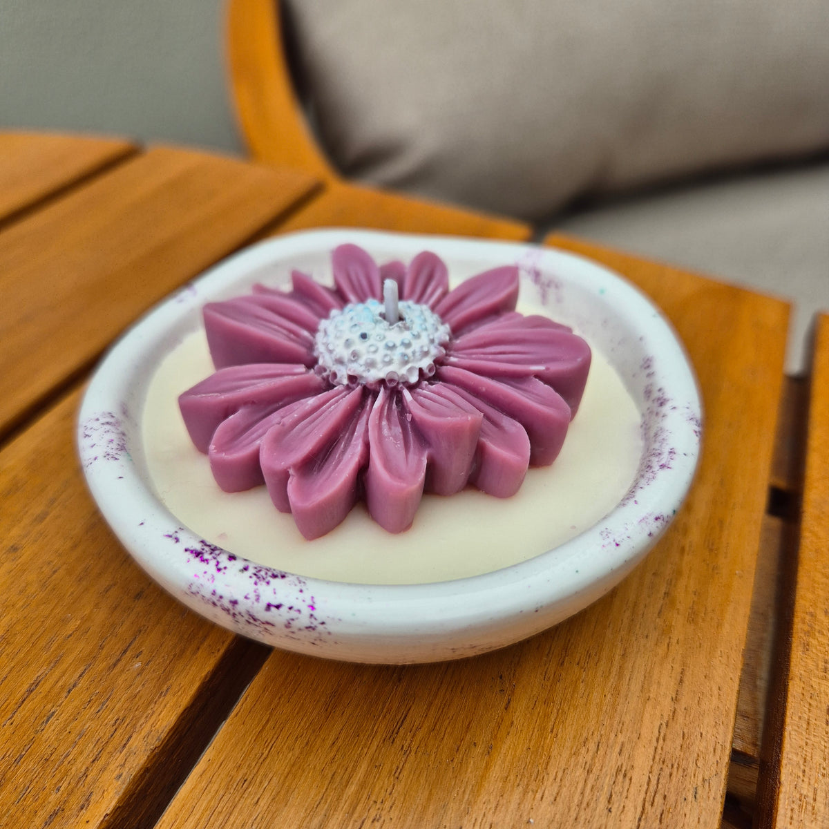 Concrete organic shaped bowl candle with coconut lime fragrance
