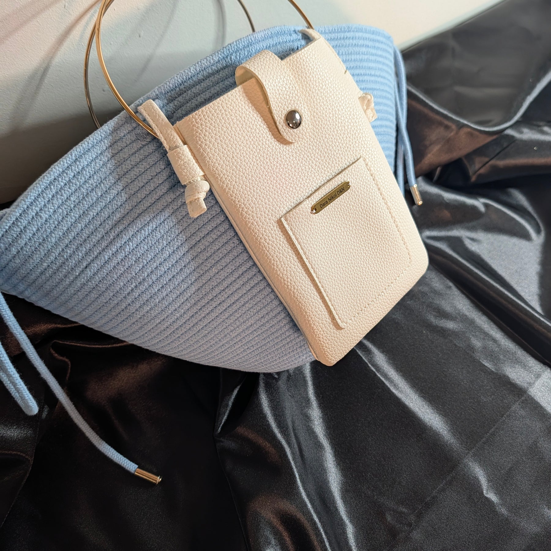 Sky Medium Handmade Cotton Cord Statement Handbag