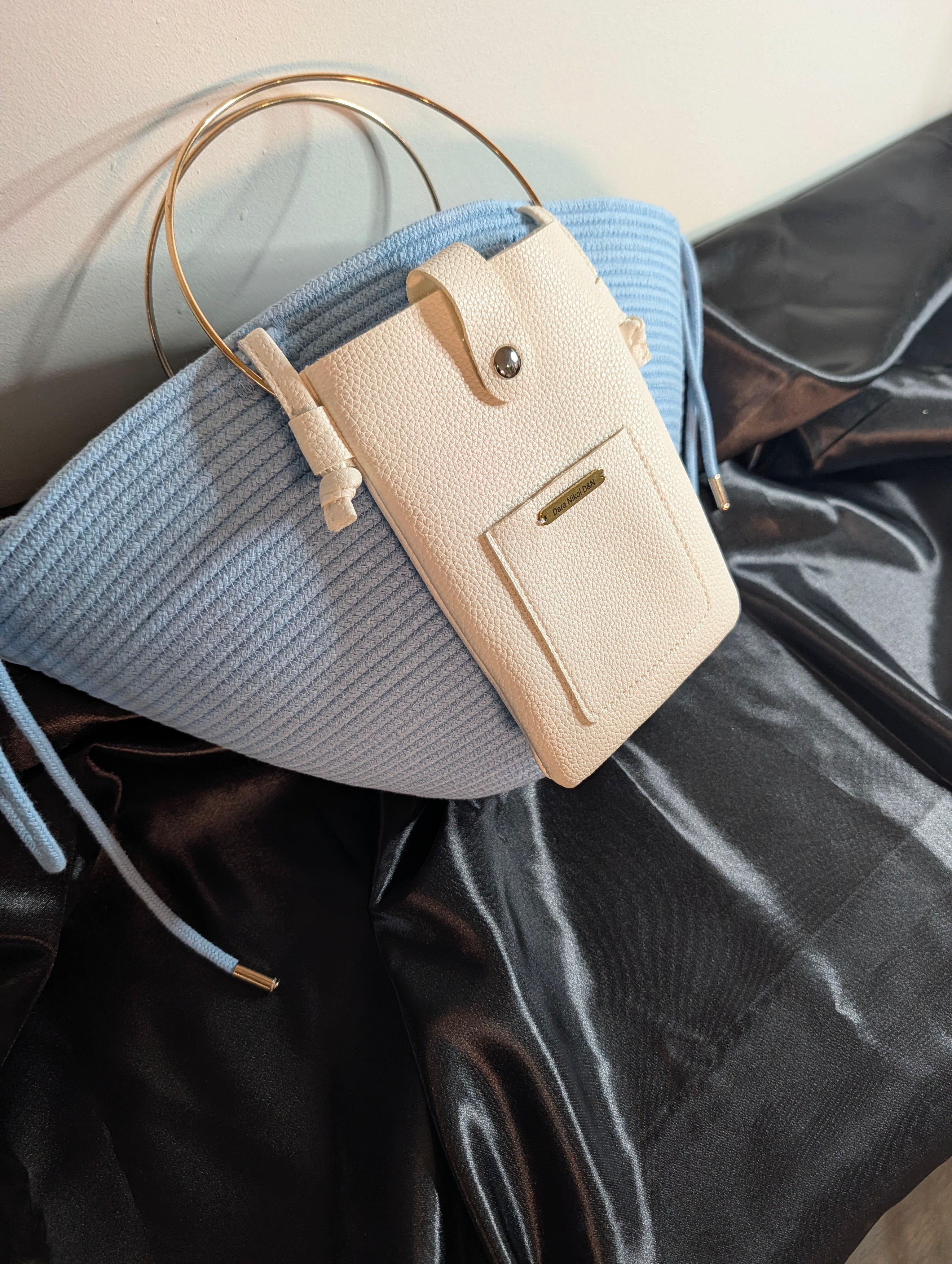 Sky Medium Handmade Cotton Cord Statement Handbag